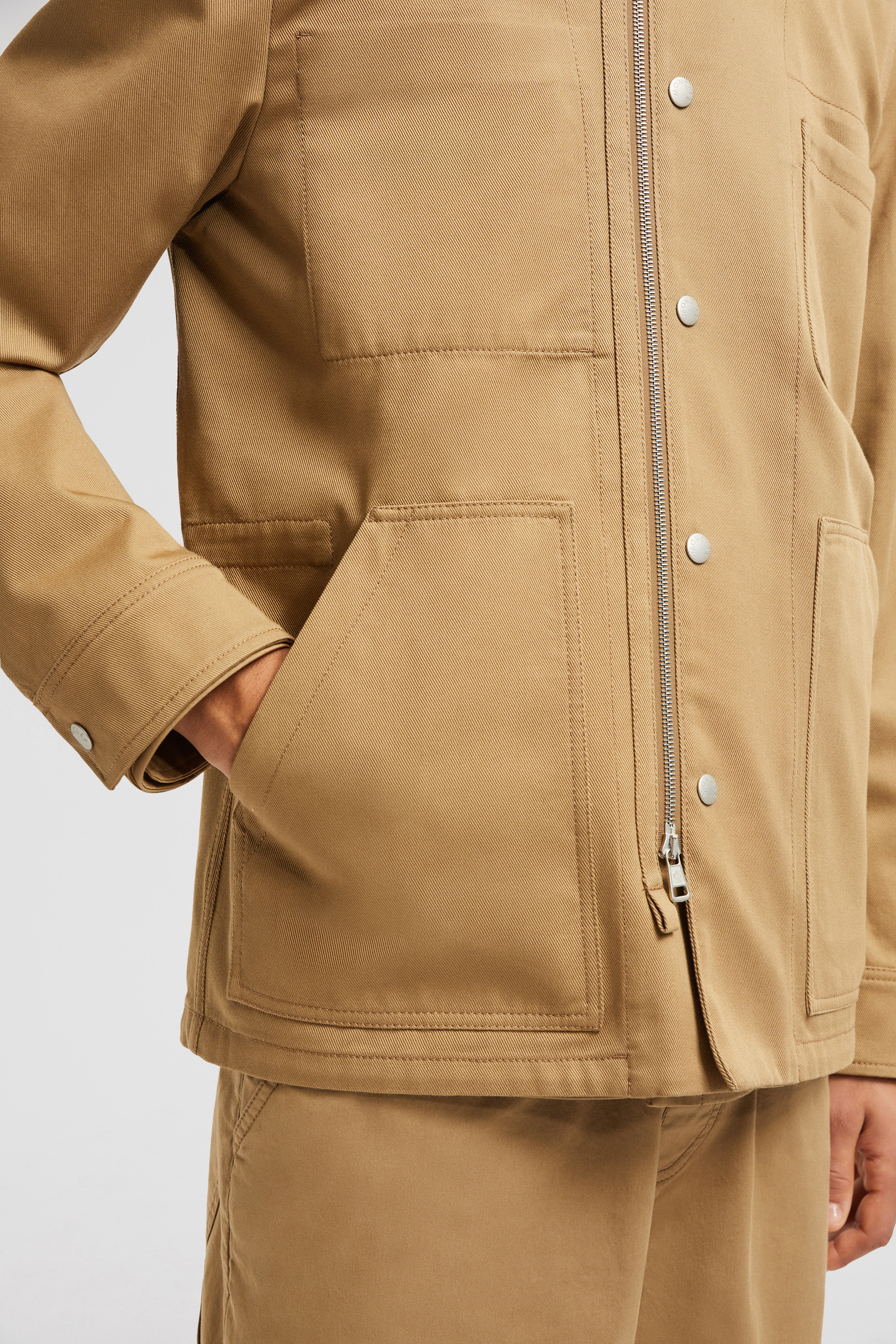 Beige Guerledan Hooded Cotton Shirt Jacket - Shirt Jackets Beige Guerledan Hooded Cotton Shirt Jacket - Shirt Jackets