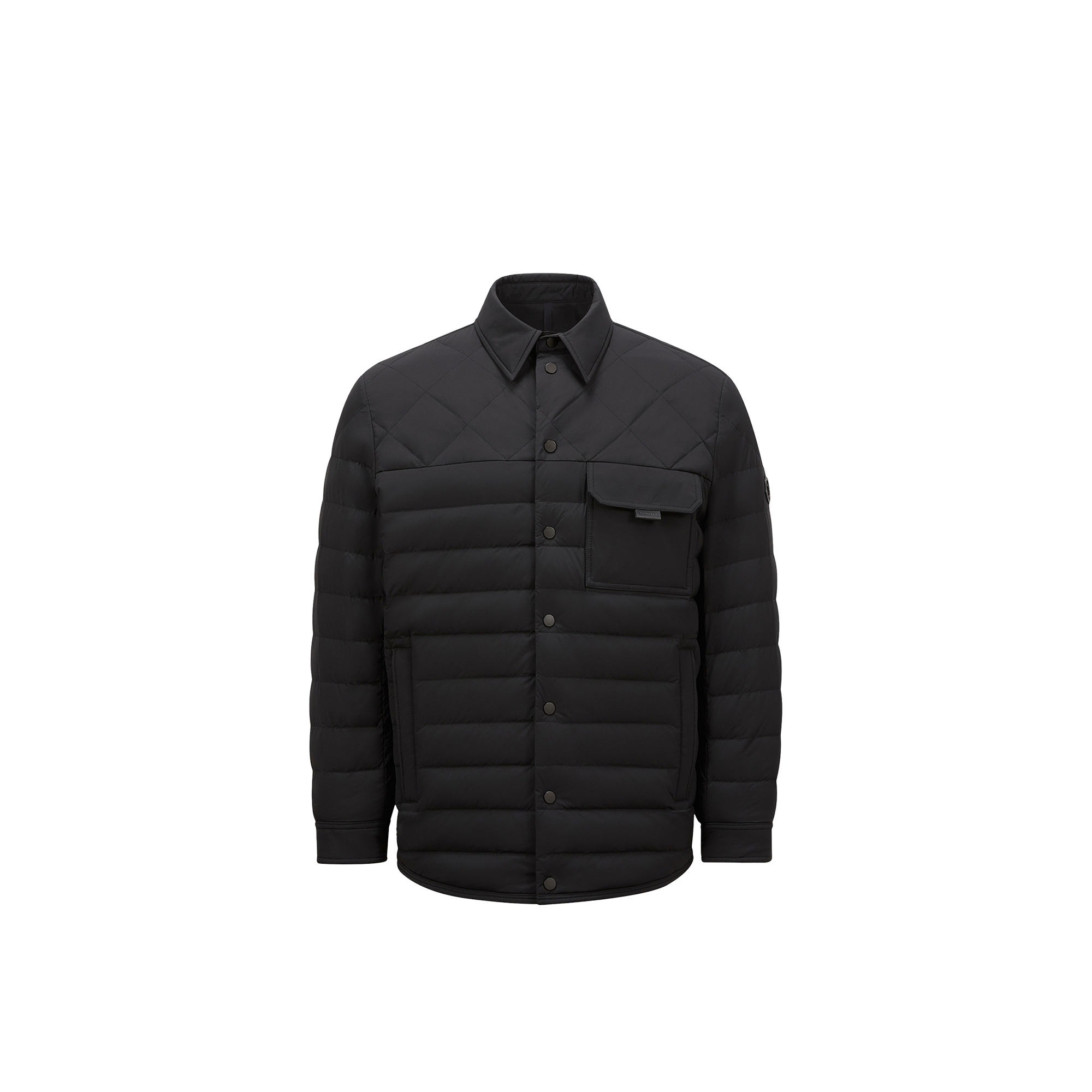 Moncler Iseran Down Shirt Jacket, Men, Black, Size: 4 In Black