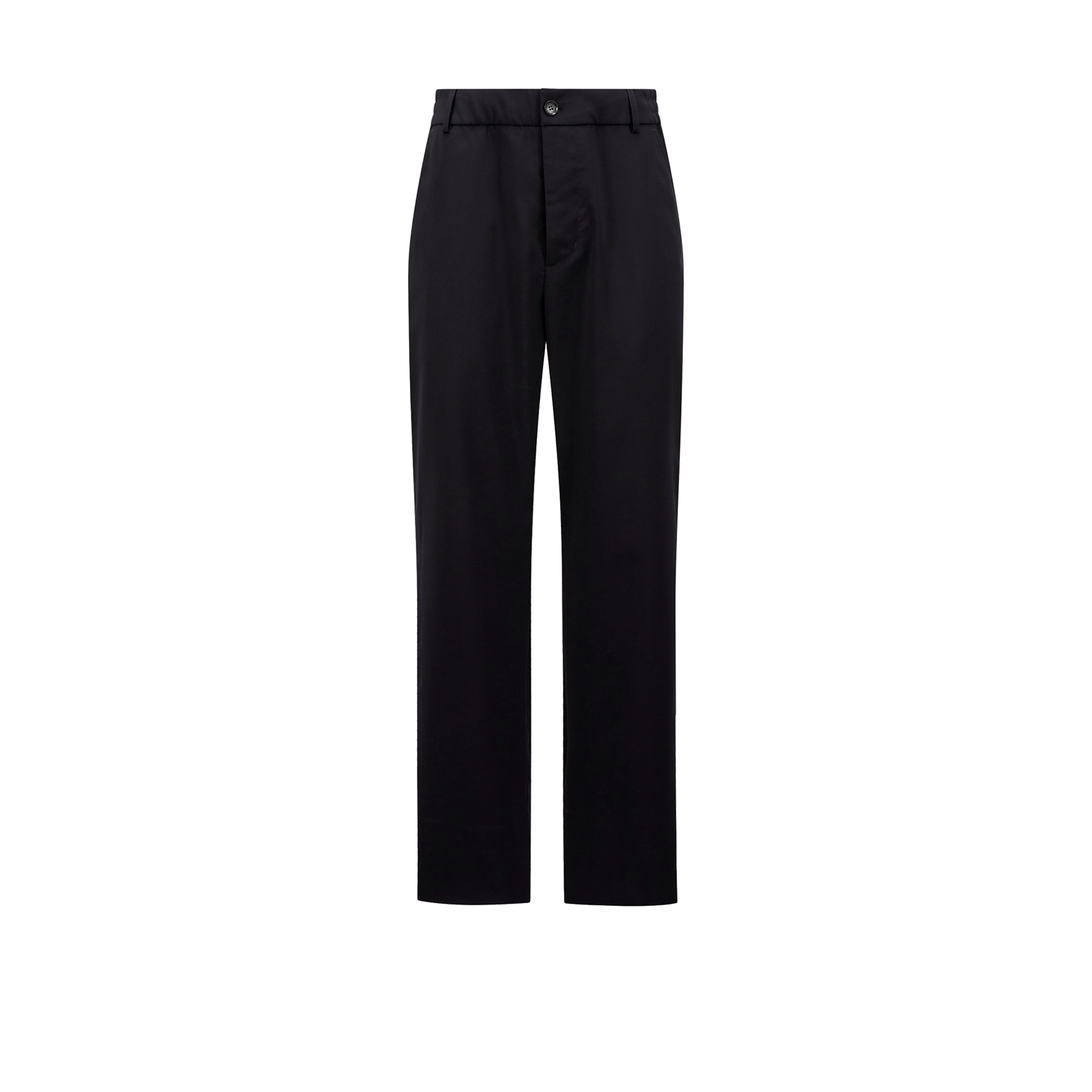 Moncler Wool Gabardine Tailored Pants Blue In Blue