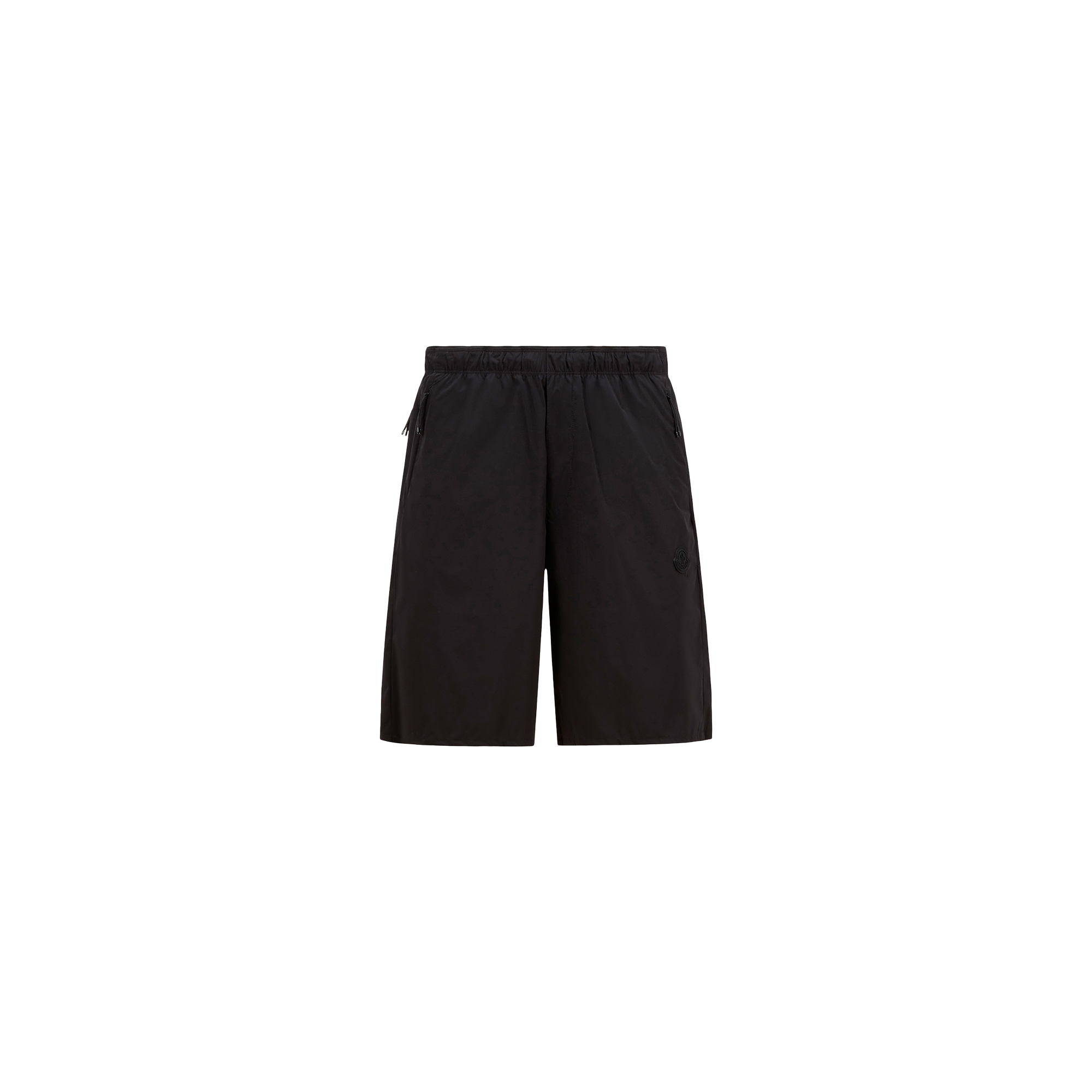 Moncler Short À Empiècement Logo In Black