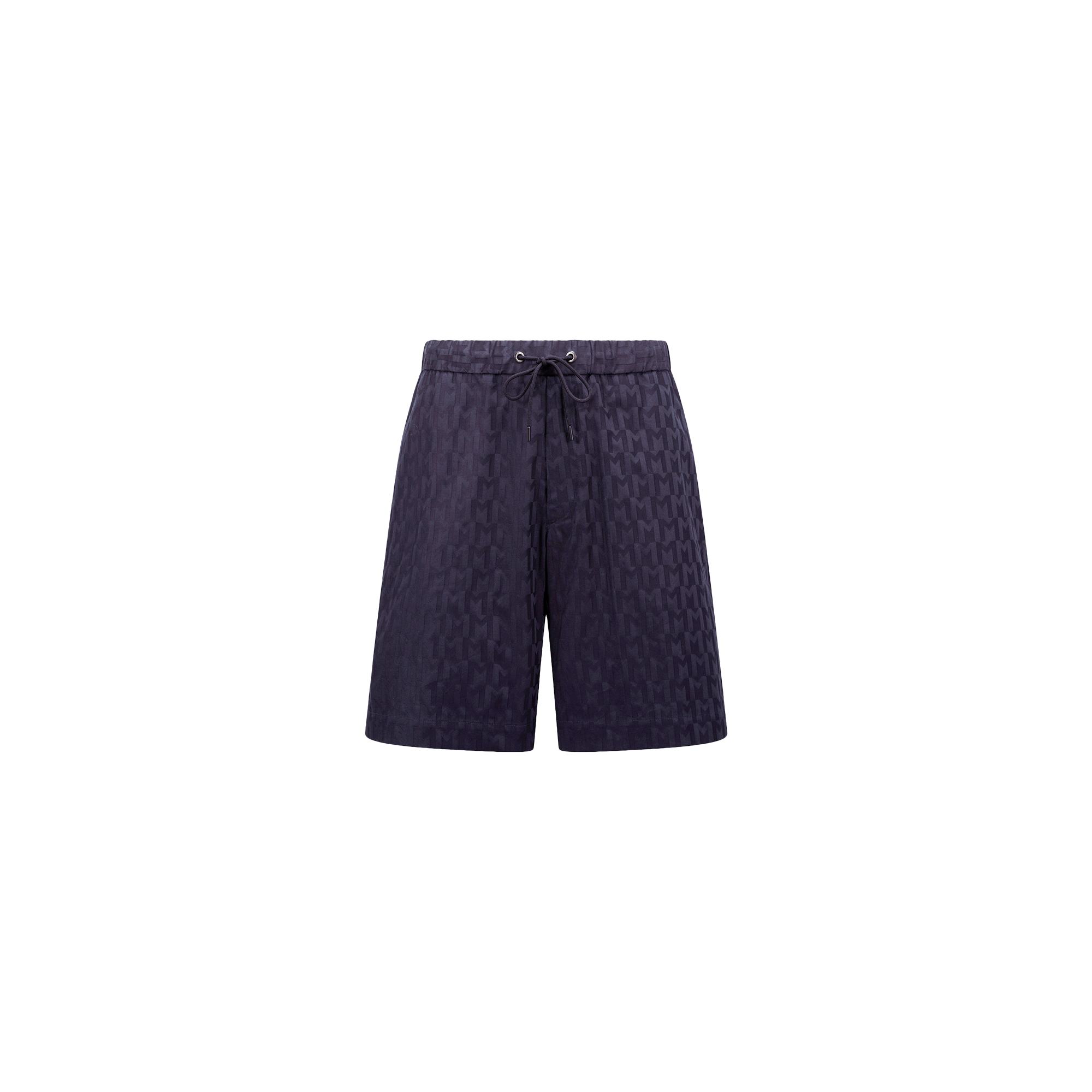 Moncler Short En Coton À Monogramme En Jacquard In Blue
