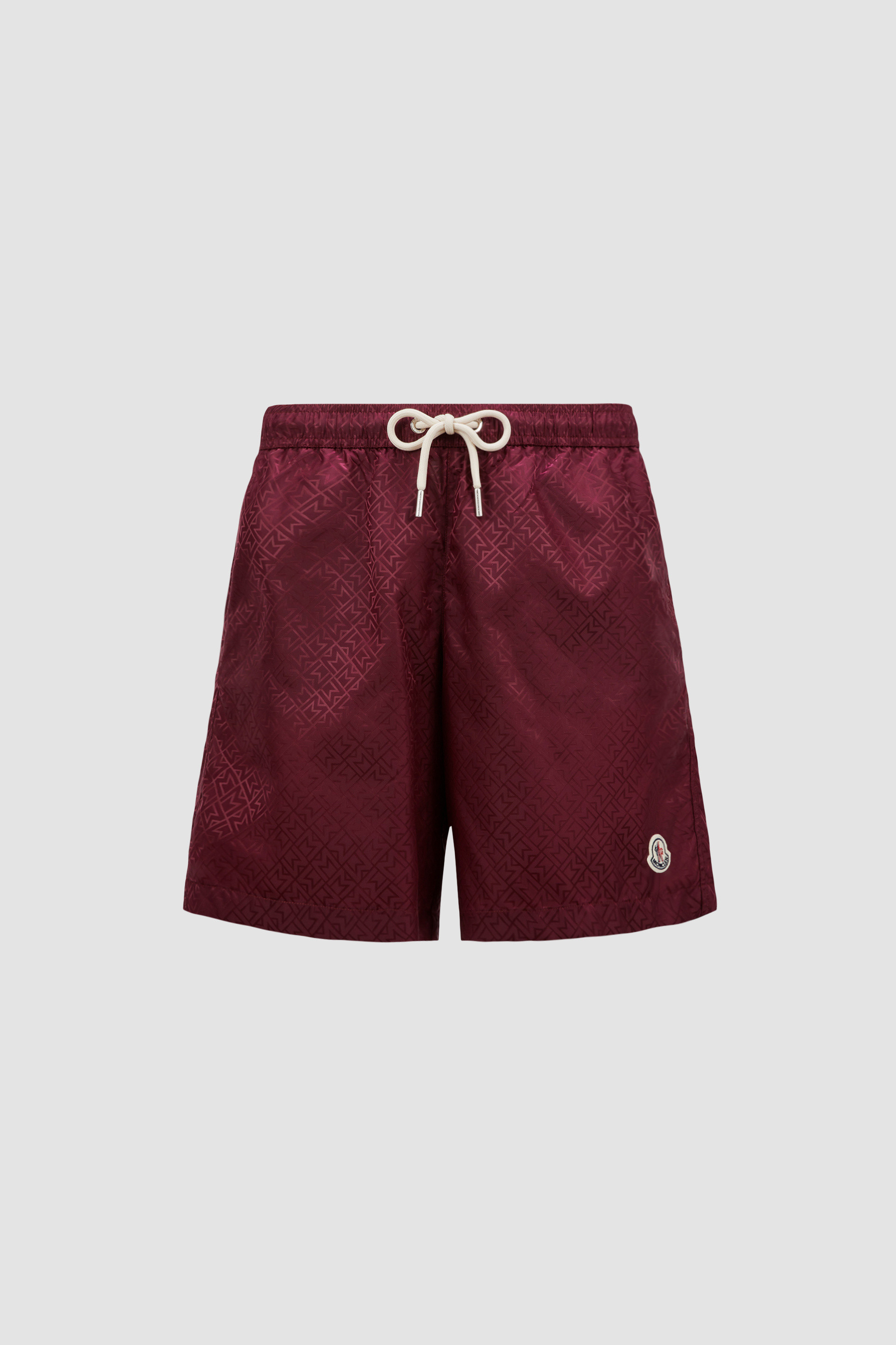 Burgundy Monogram Jacquard Swim Shorts Swimwear for Men Moncler SG