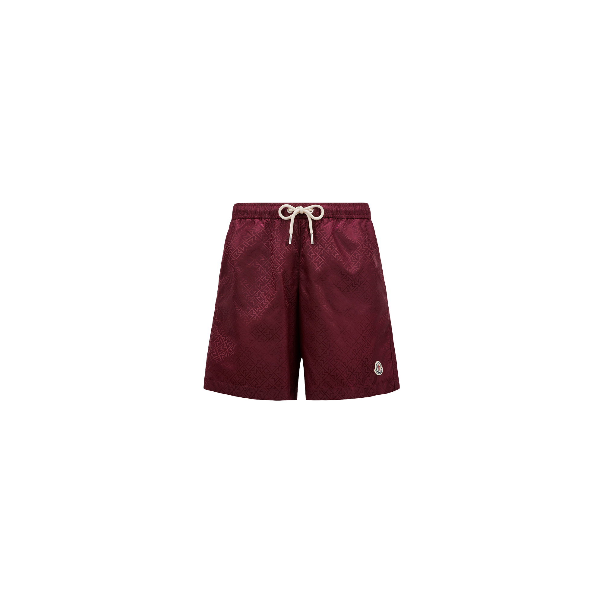 Moncler Short De Bain En Jacquard Monogramme In Rouge