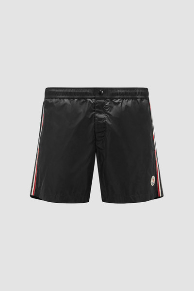 Black Tricolour Trimmed Swim Shorts Swimwear for Men Moncler NL