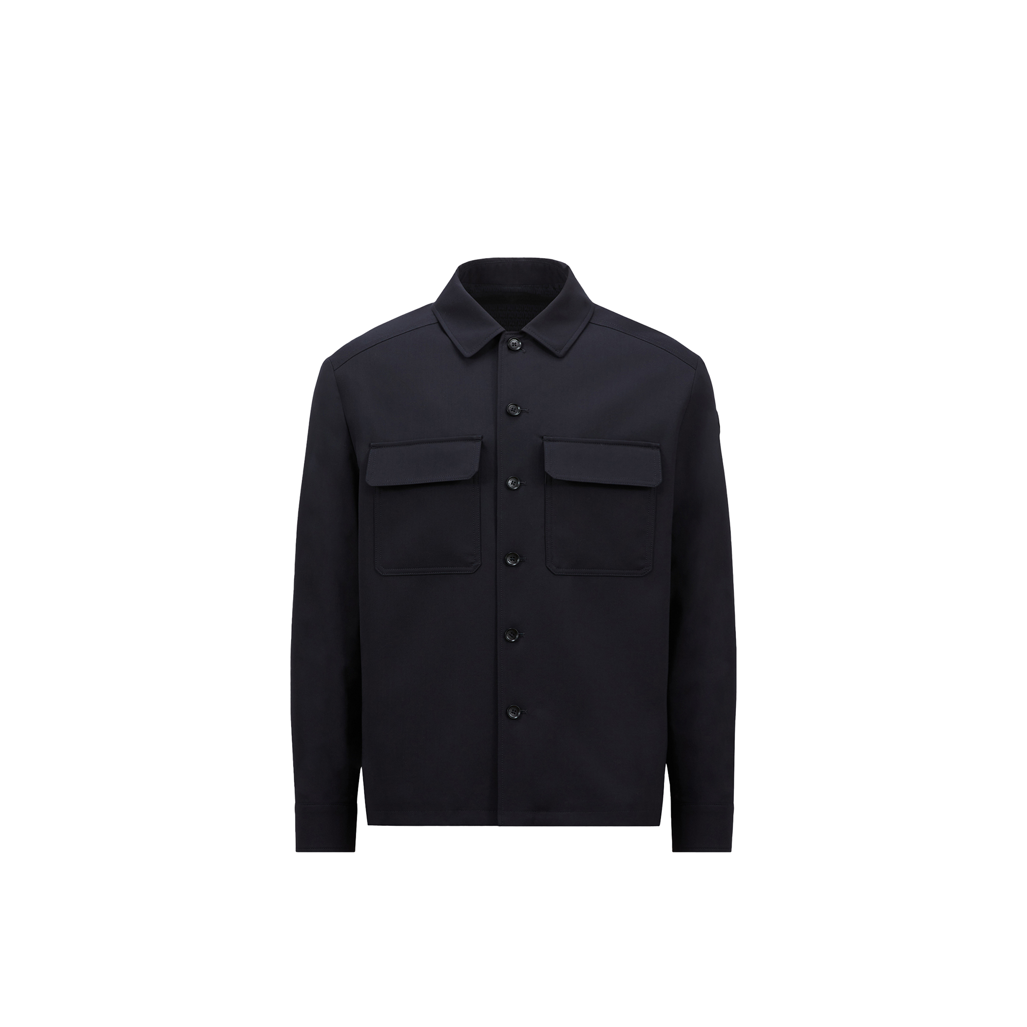 Moncler Jacket Wool Blend Chest Pockets In Blue