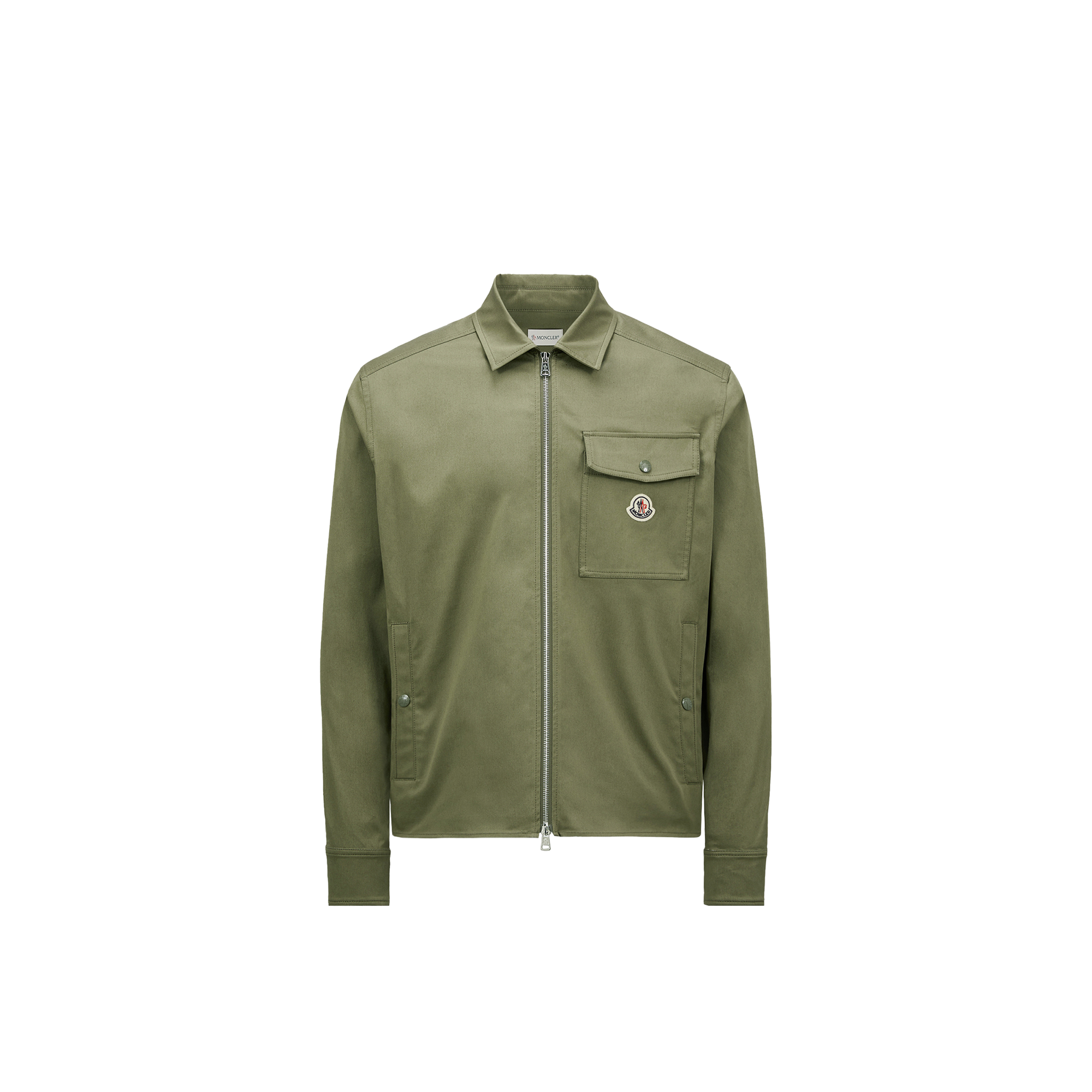 Moncler Vigeon Down Shirt Jacket In Green