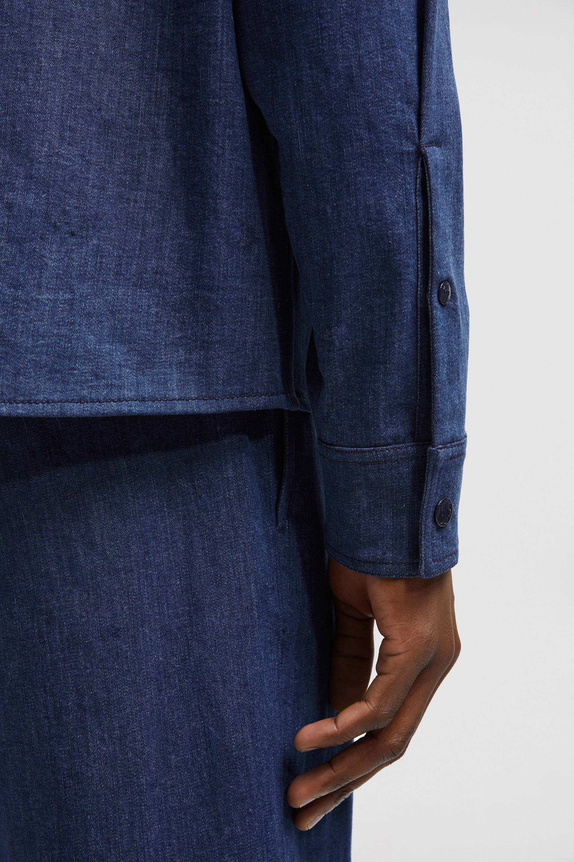 Denim Blue Denim Long Sleeve Zip-Up Shirt - Shirts for Men