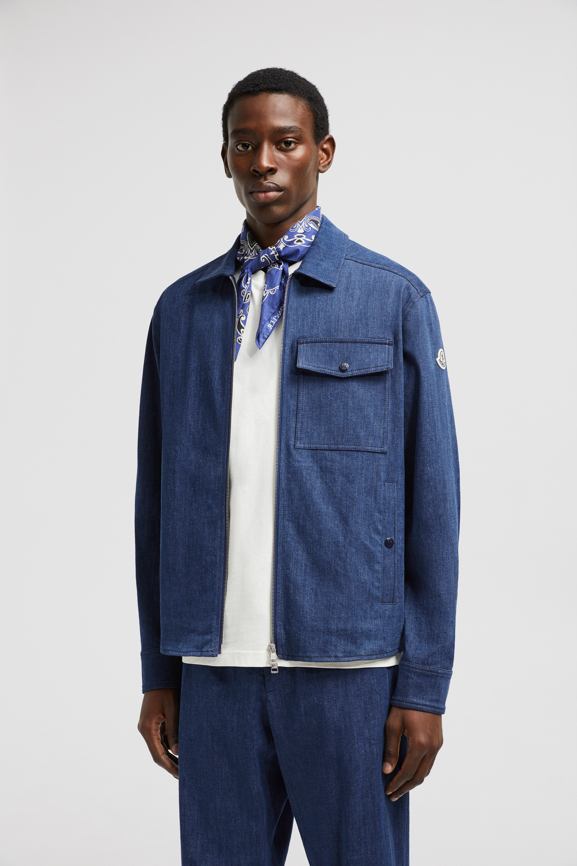 Denim Blue Denim Long Sleeve Zip-Up Shirt - Shirts for Men