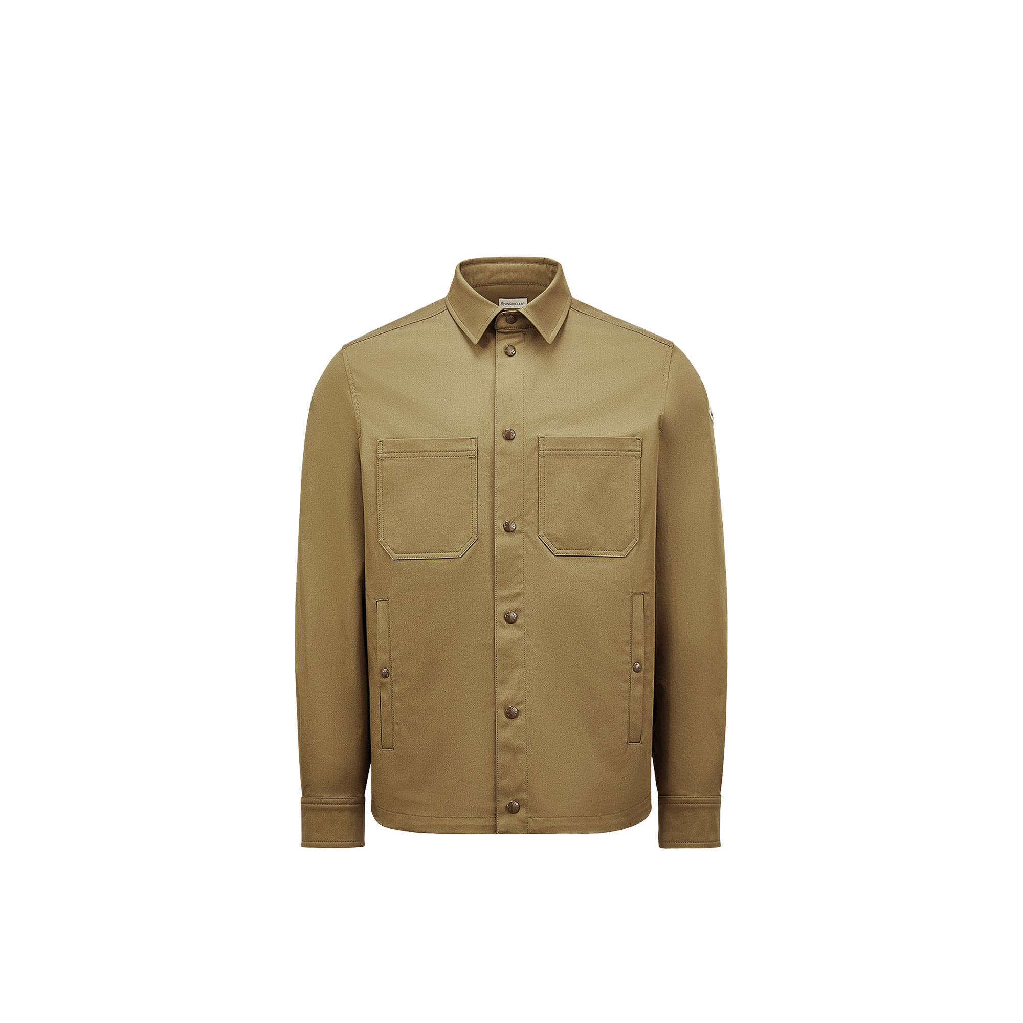 Moncler Surchemise En Gabardine De Coton In Green