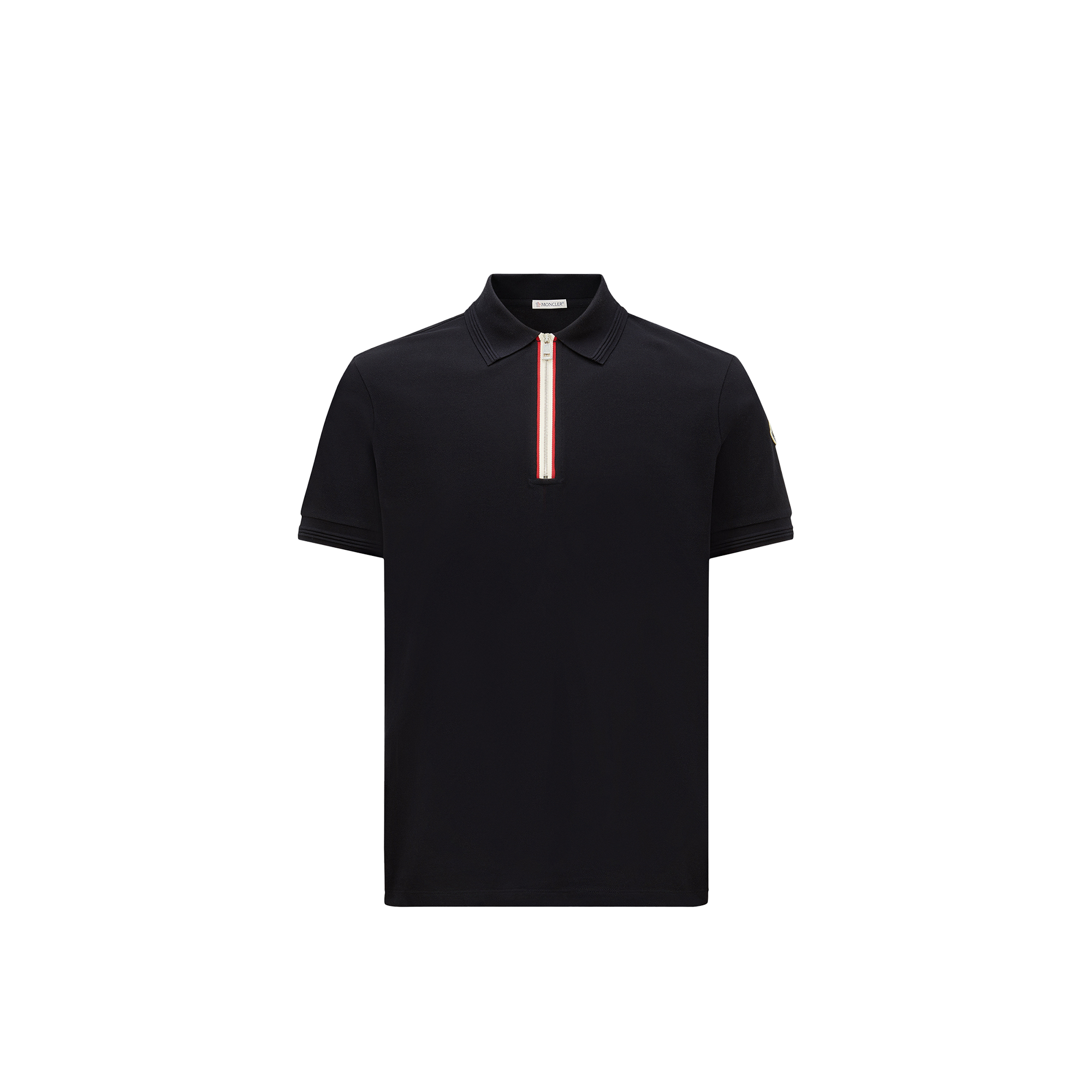 Moncler Zip Polo Shirt In Blue