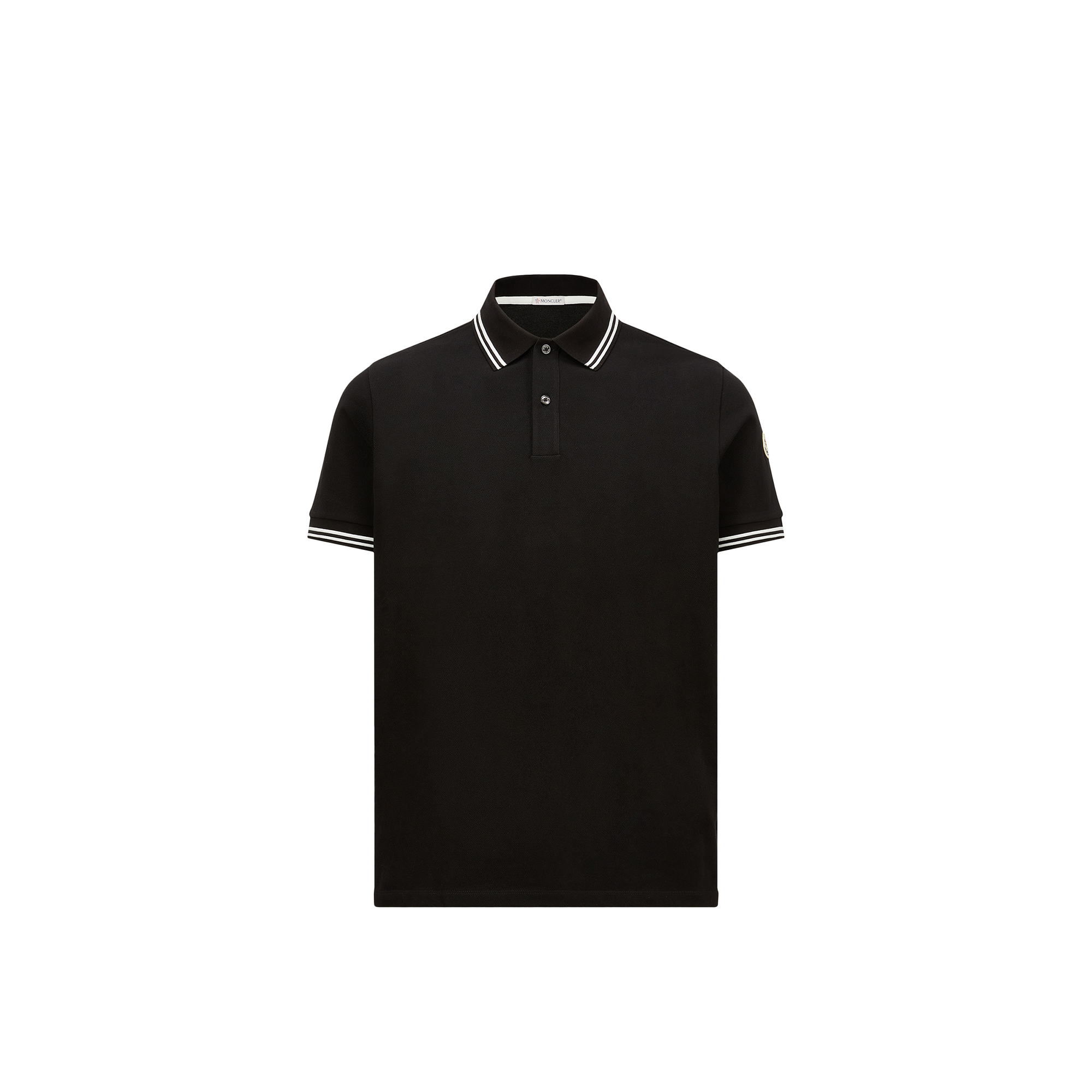 Moncler Cotton Polo Shirt In Black