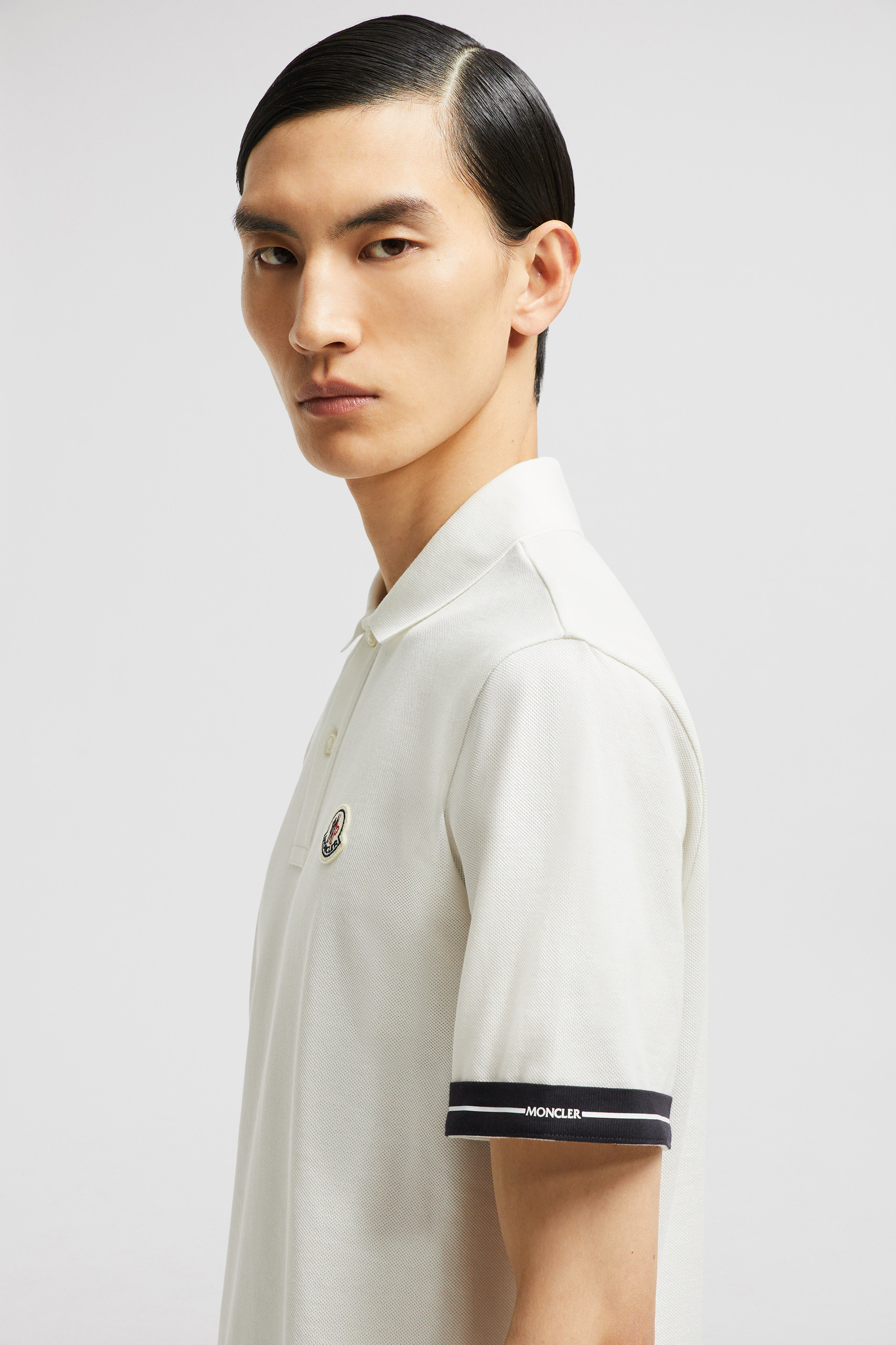 MONCLER COLLECTION Logo Cotton Piquet Polo Shirt male White Size L