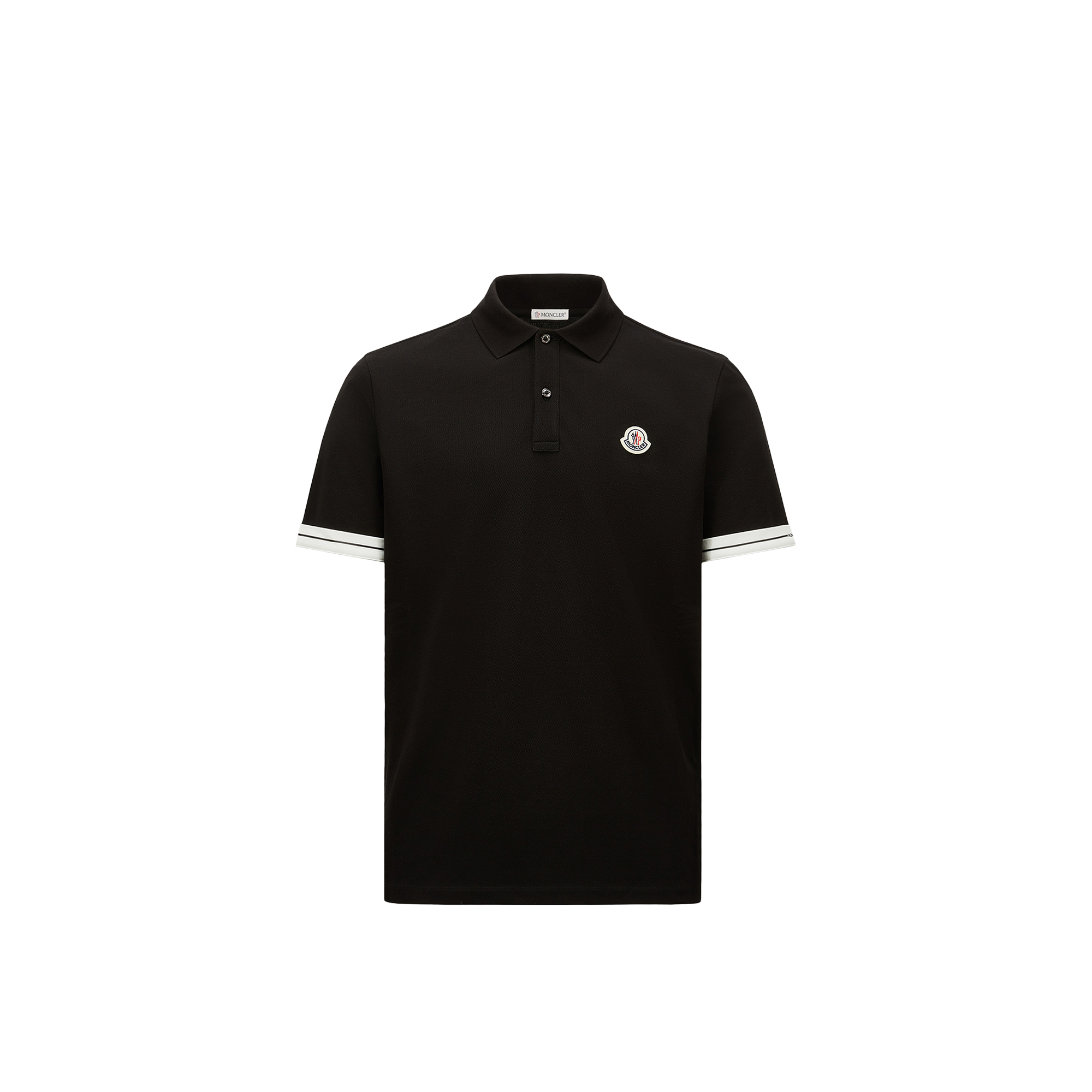 Moncler Men's Ss Polo T-shirt In Black
