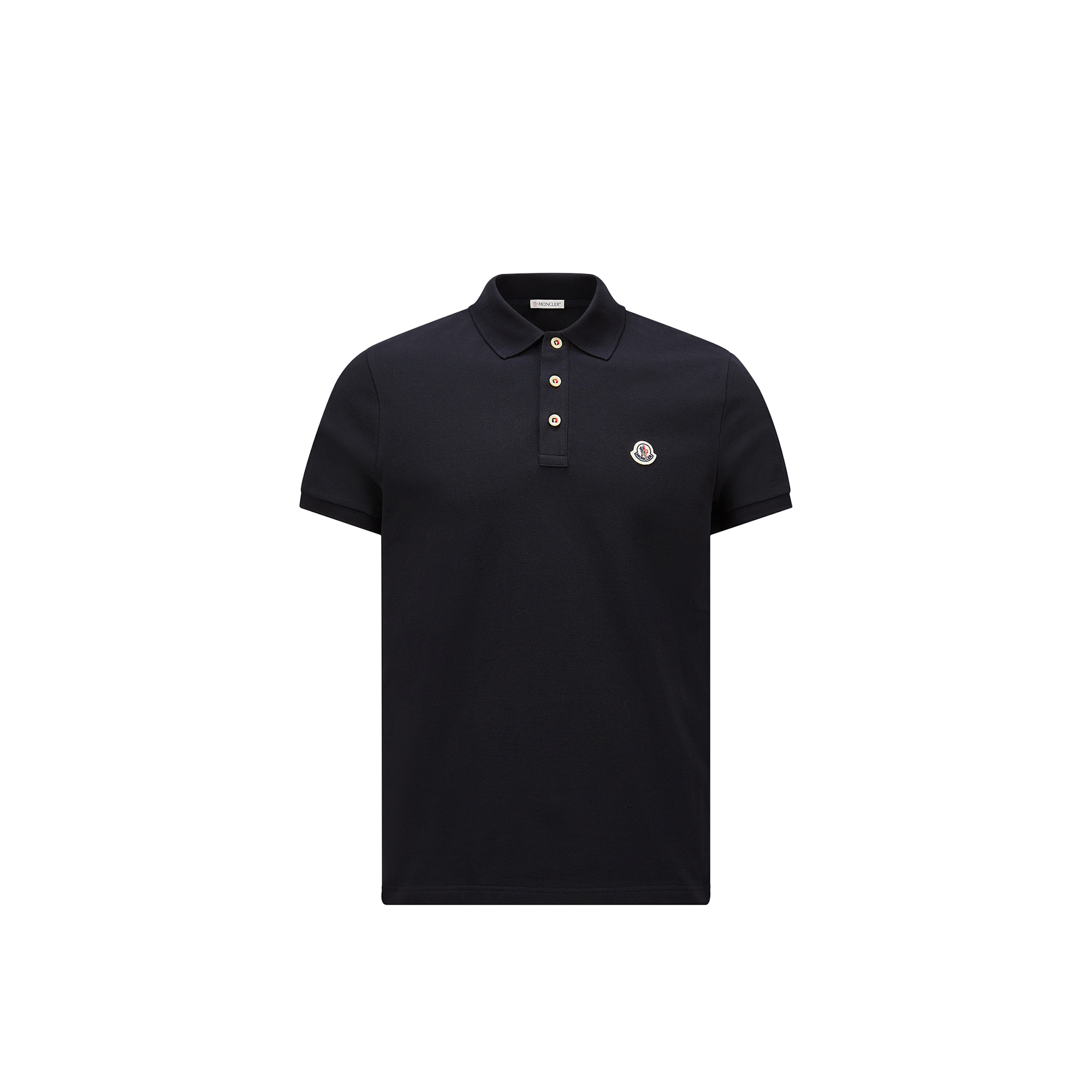 Moncler Short Sleeves Polo In Black
