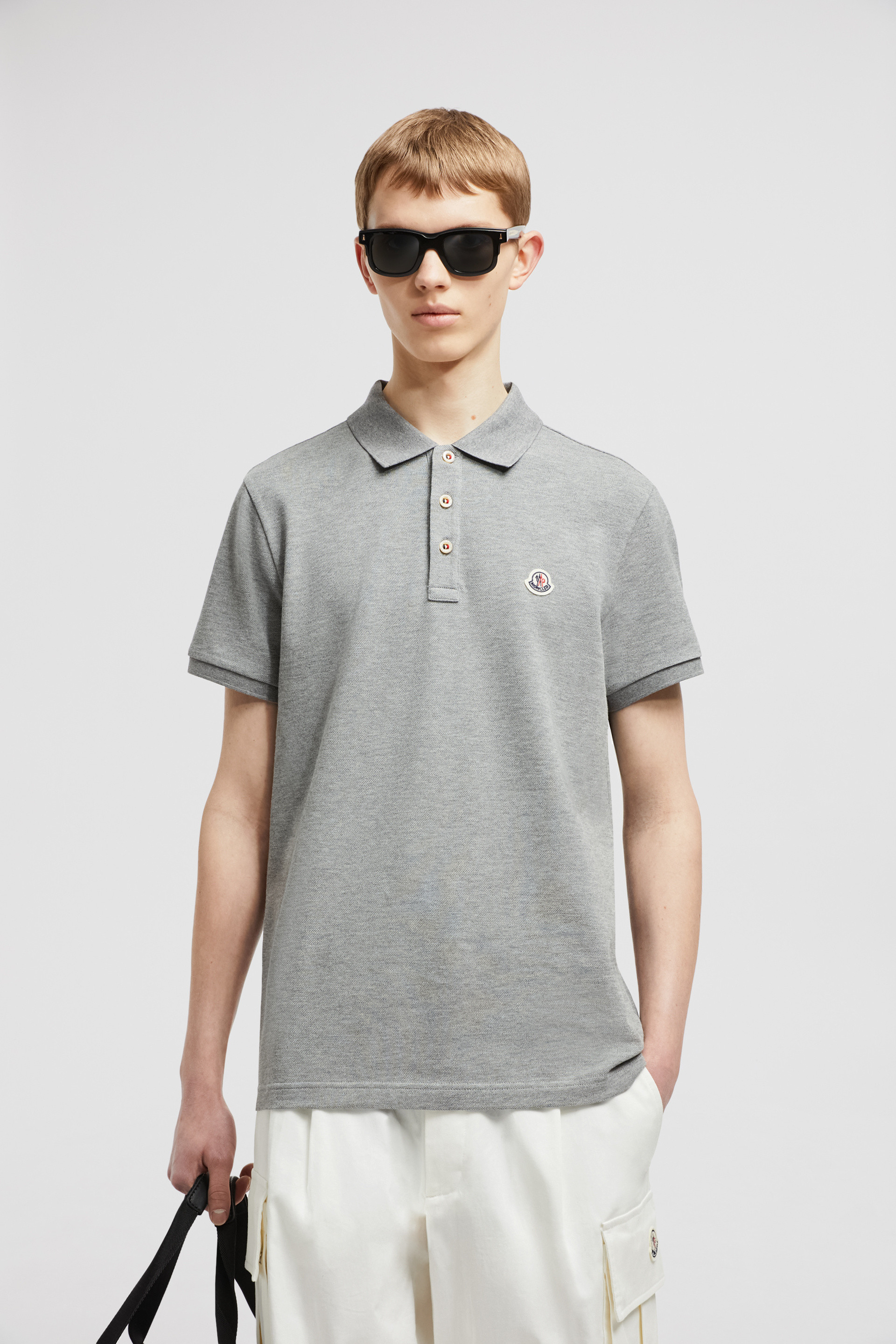 Polo en coton a empiecement logo Taille XS