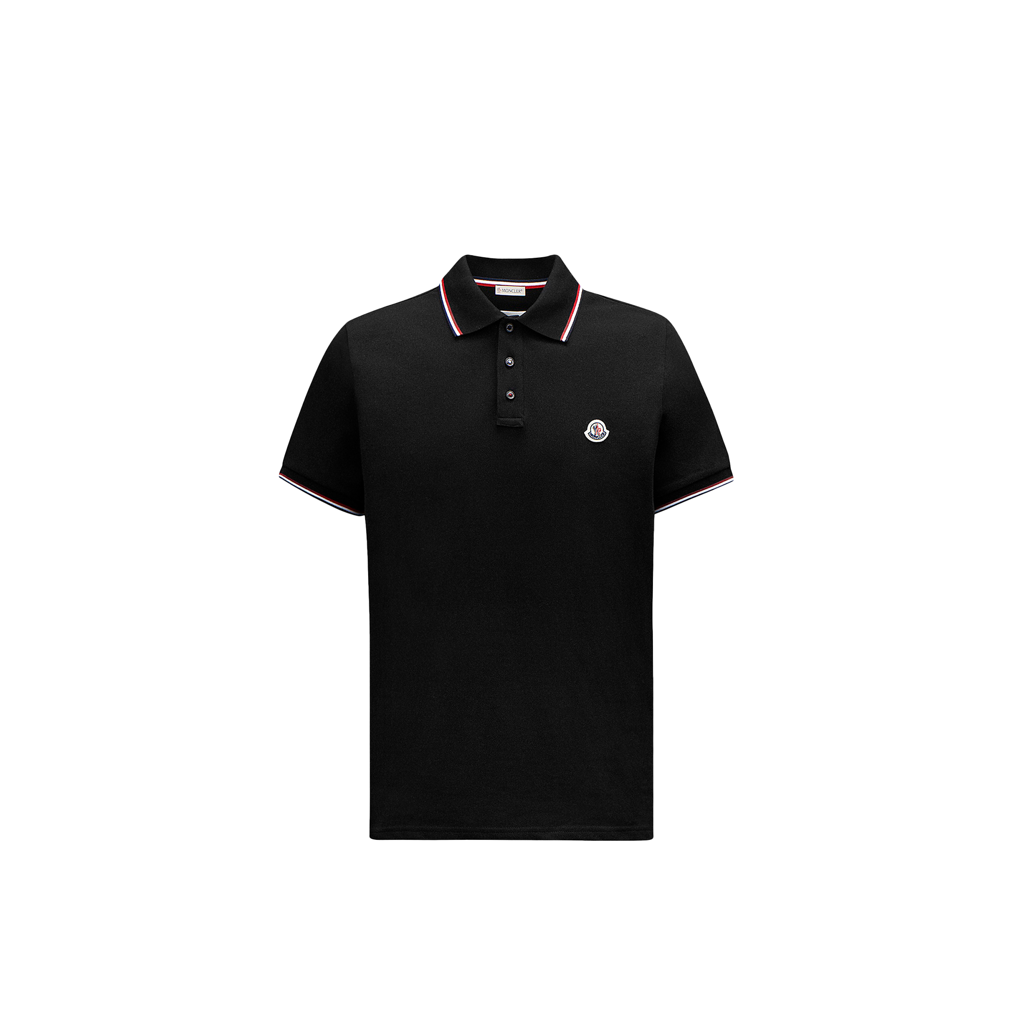 Moncler Cotton Polo Shirt With Logo In Black