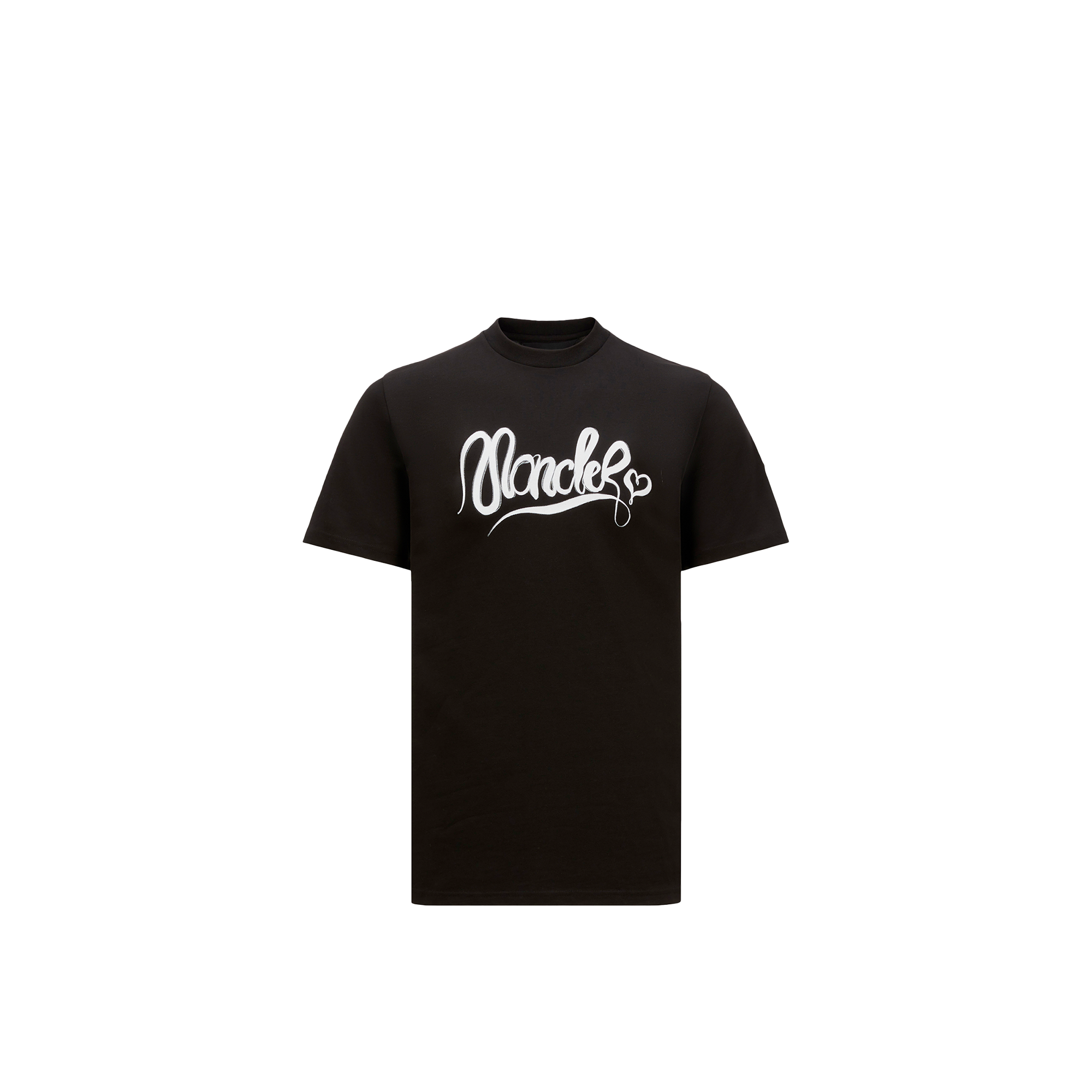Moncler T-shirt En Coton À Logo Calligraphié In Black