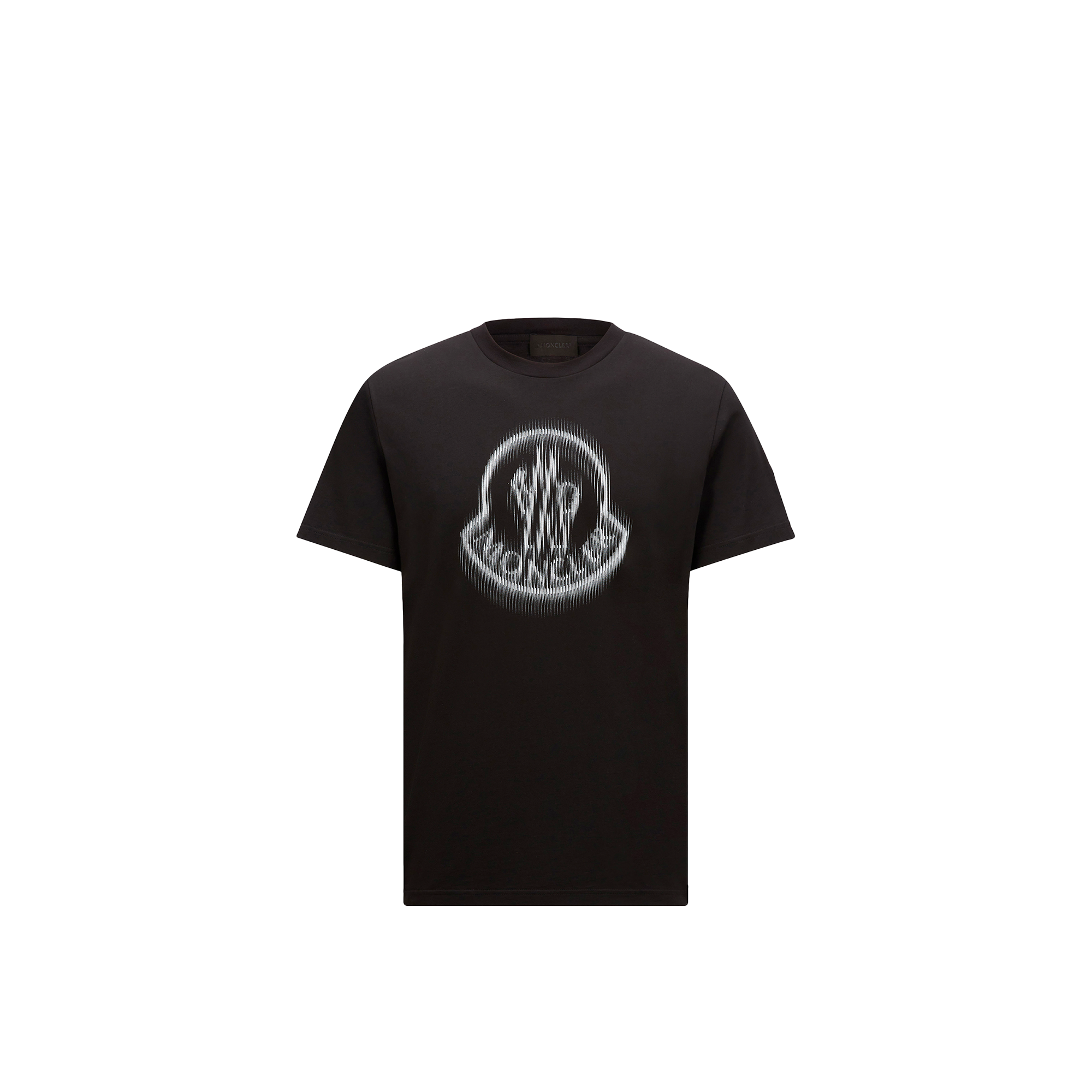 Moncler Cotton T-shirt With Logo On The Front In Black