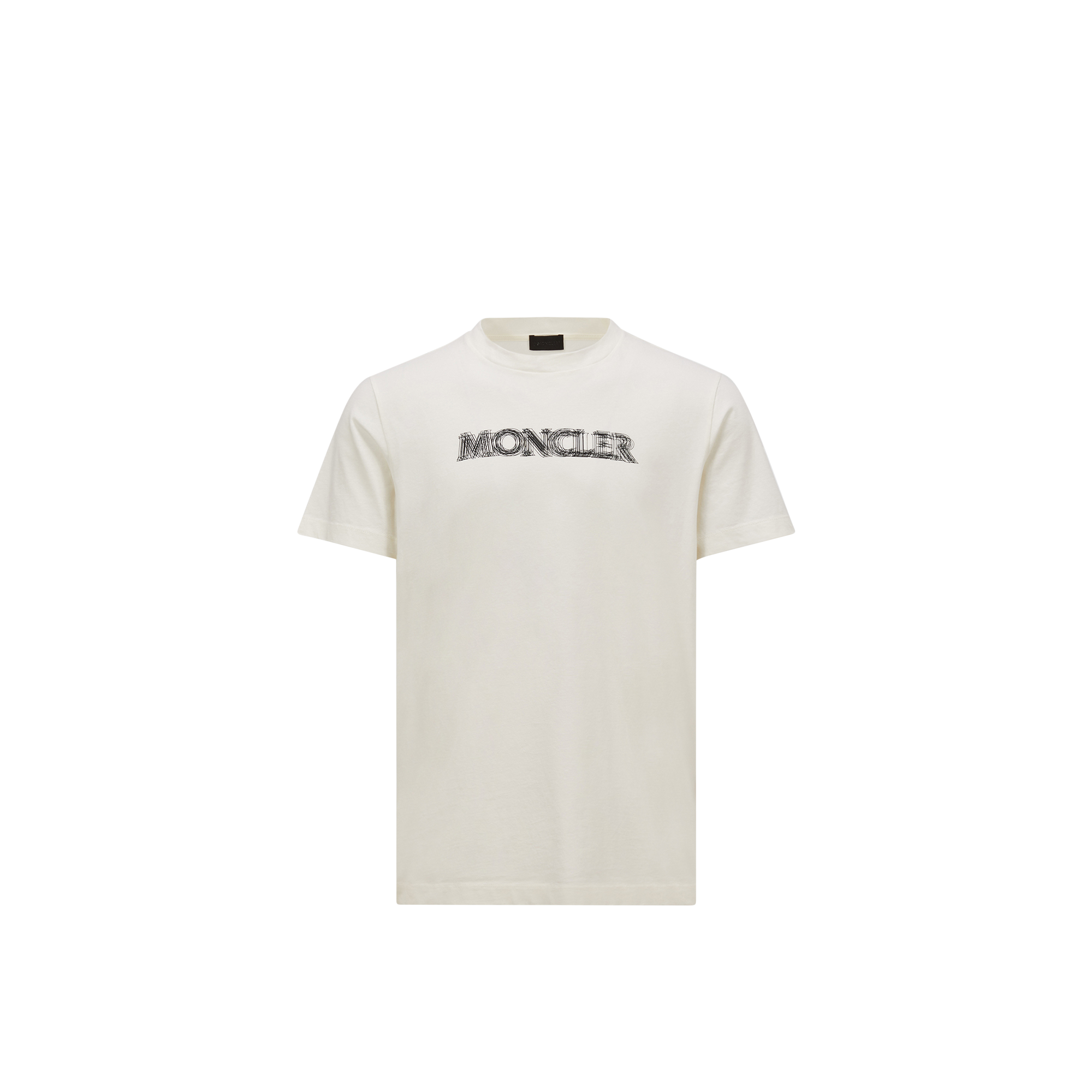 Moncler T-shirt En Coton À Logo Flouté In White