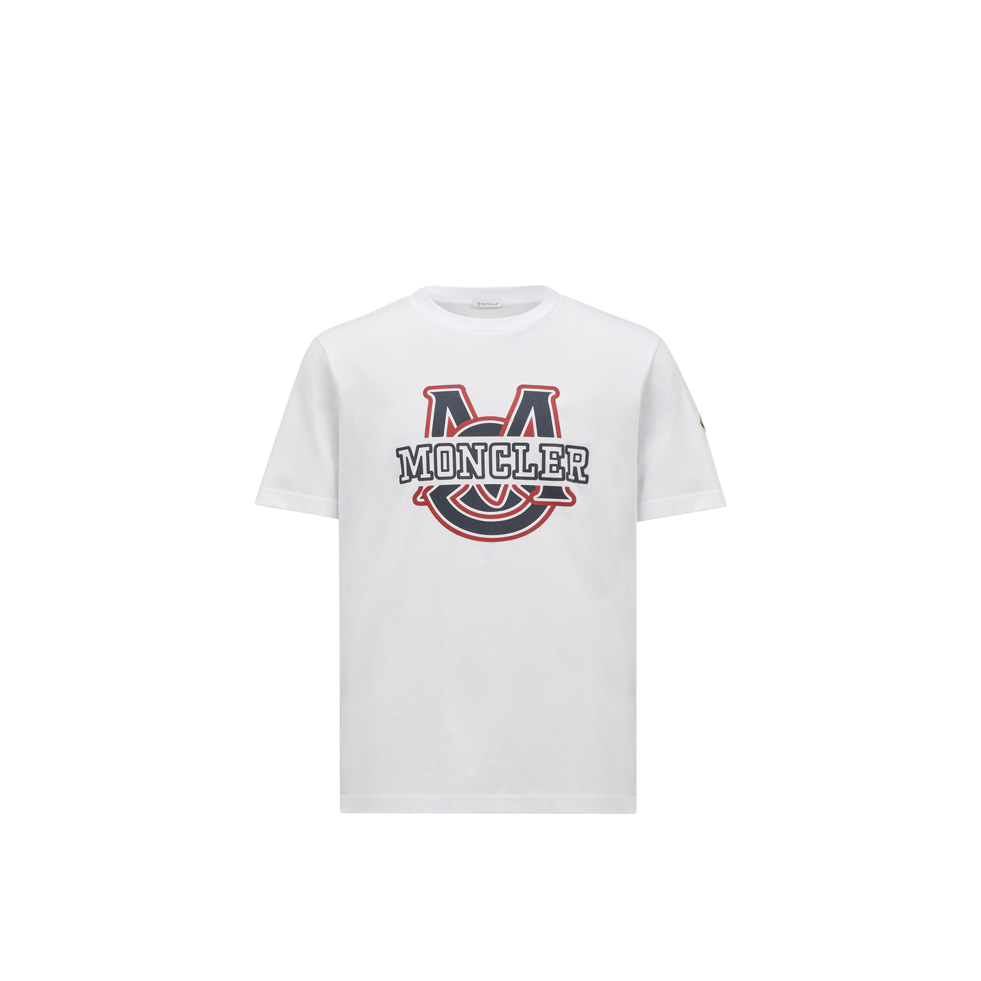 Moncler Logo Pattern Cotton T-shirt In White