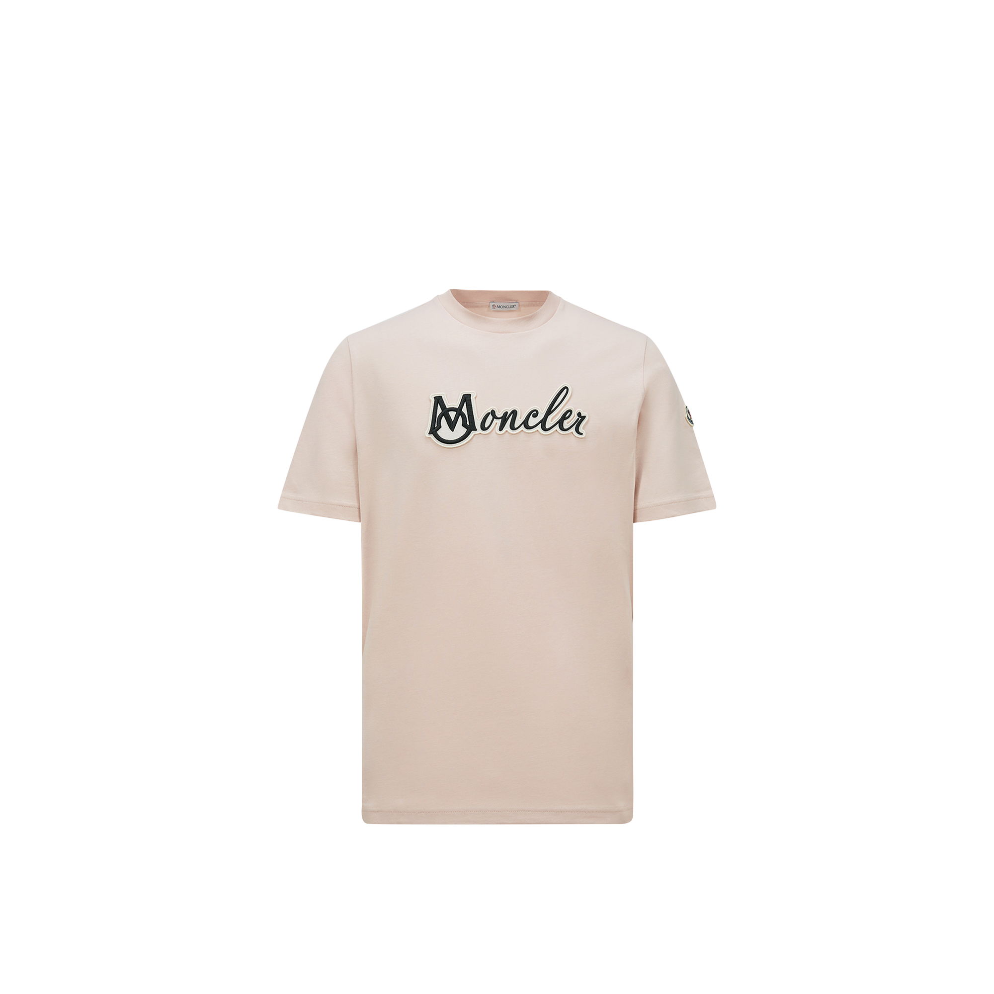 Moncler T-shirt En Coton À Logo Universitaire Brodé In Pink