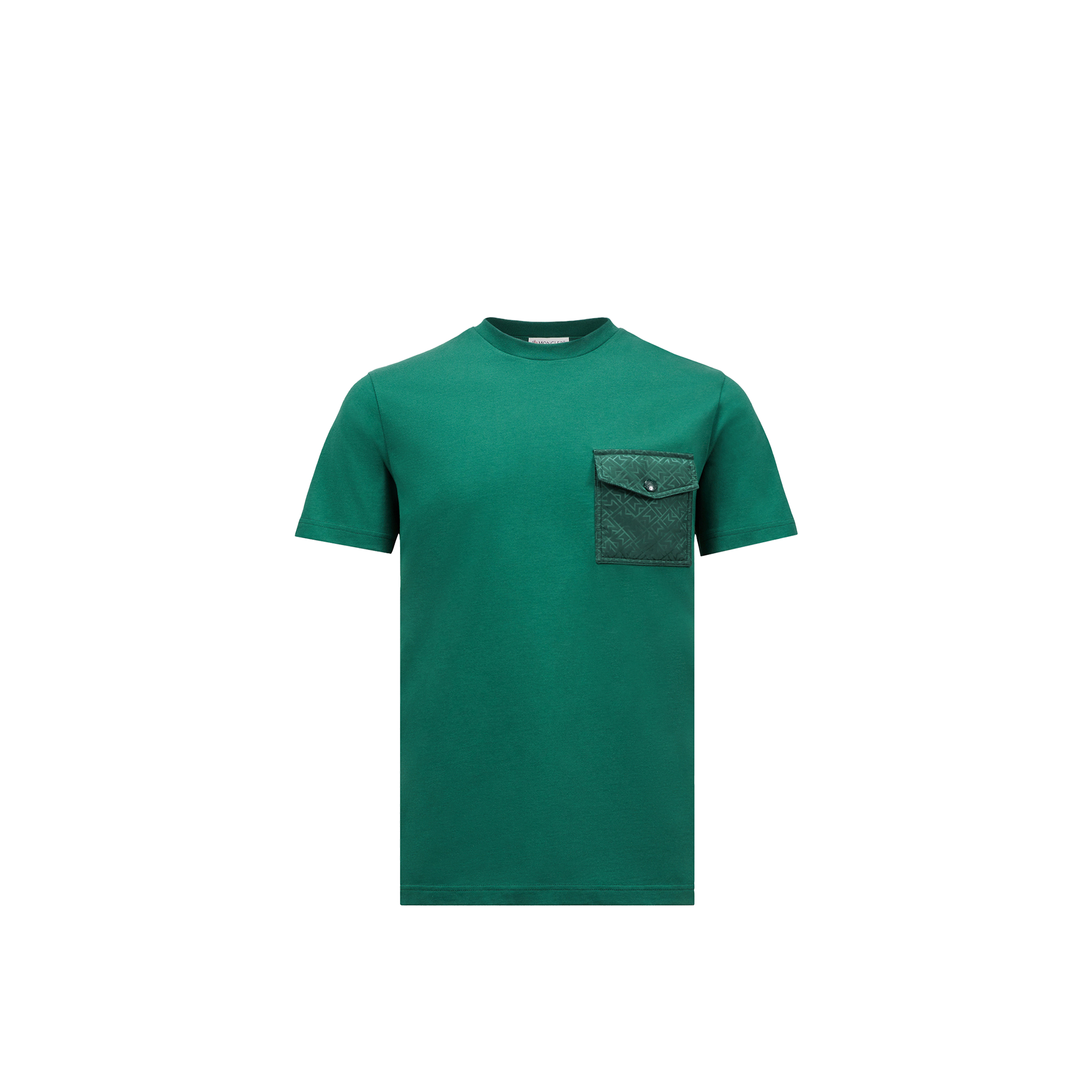 Moncler Monogram T-shirt En Coton Avec Poche In Green