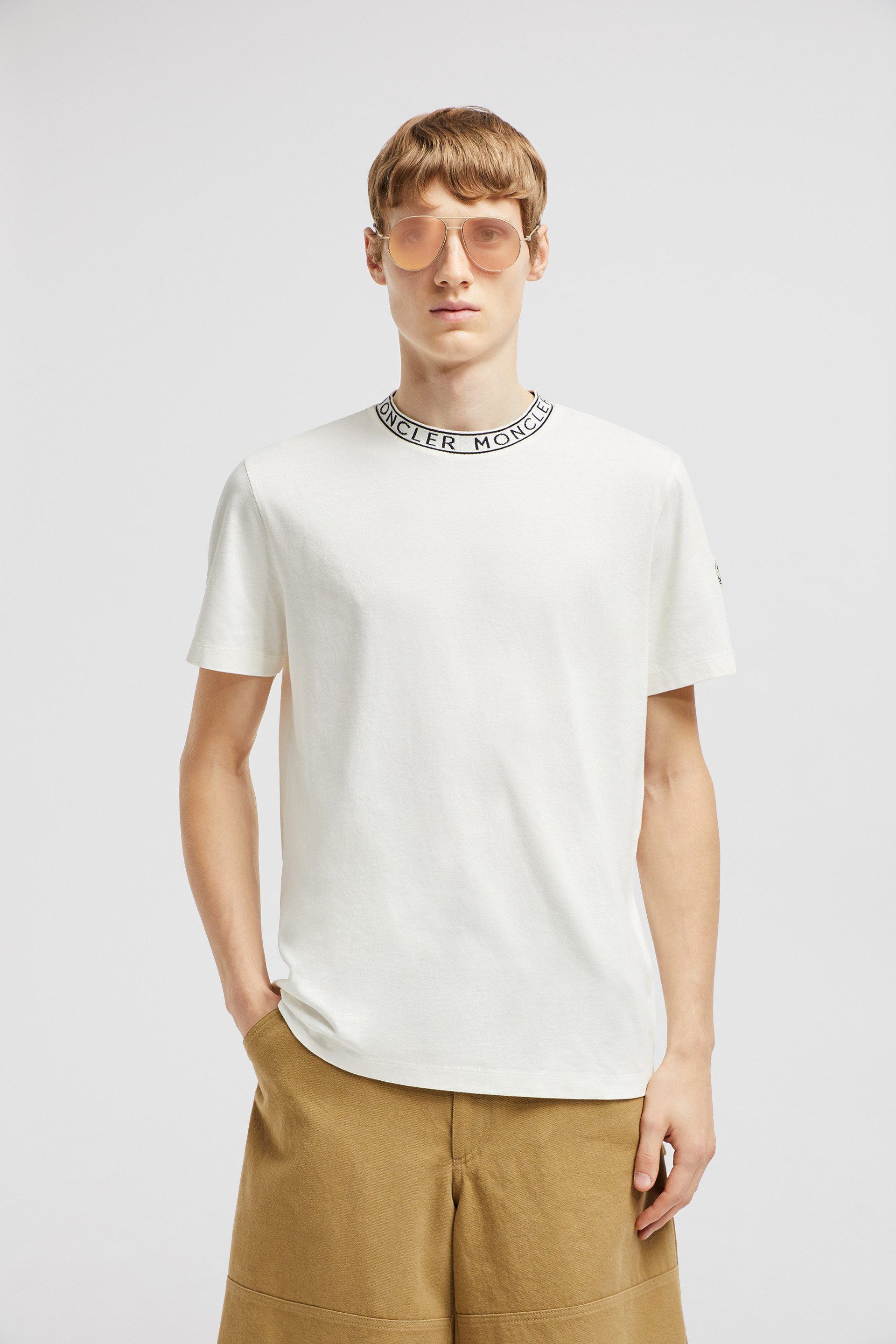 Off White Logo-Trimmed Cotton T-Shirt - Polos & T-shirts for Men | Moncler  US