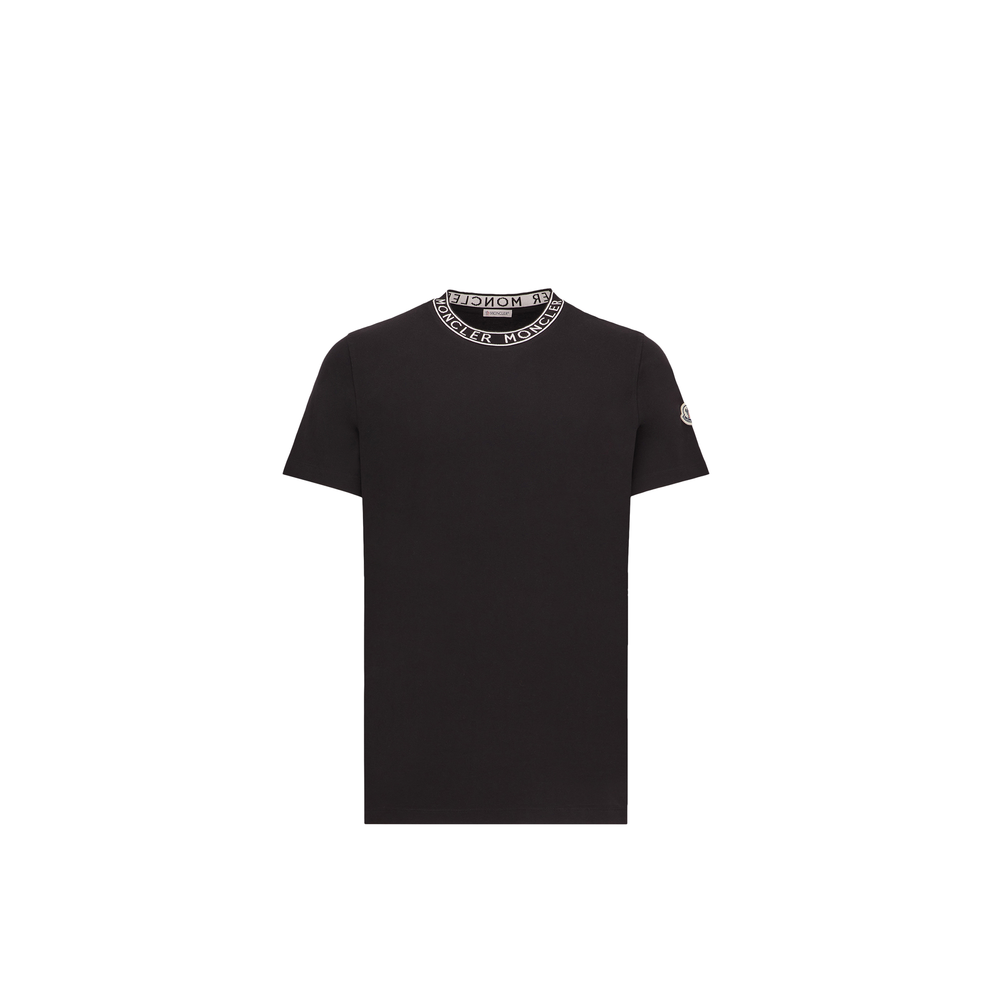 Moncler Short-sleeved Cotton T-shirt In Black