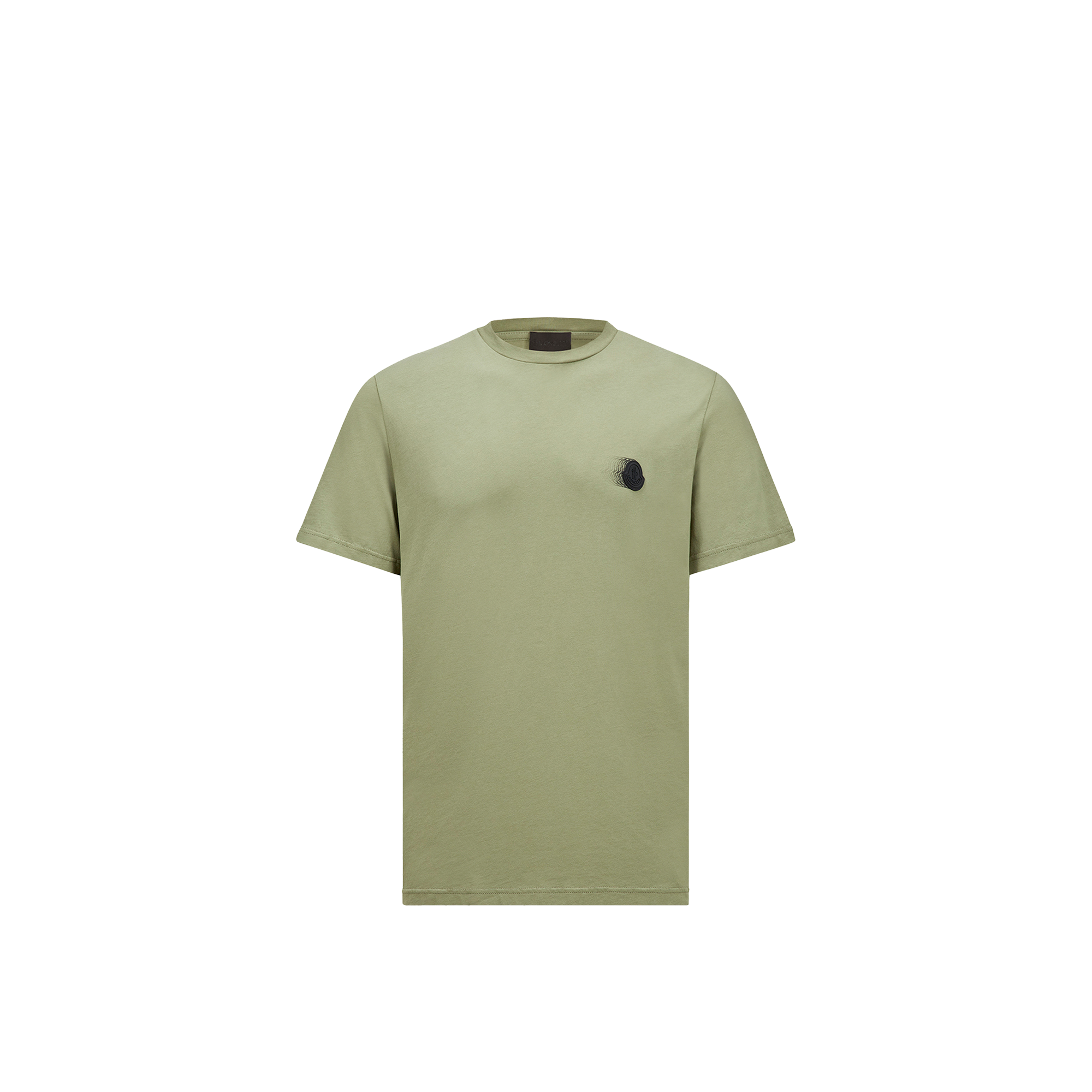 Moncler Faded Logo Cotton T-shirt In Green