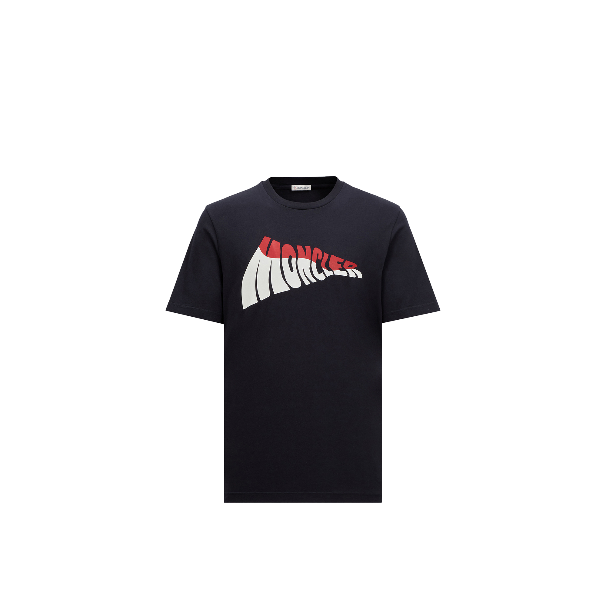 Moncler Crewneck Graphic Print Short Sleeves T-shirt In Blue