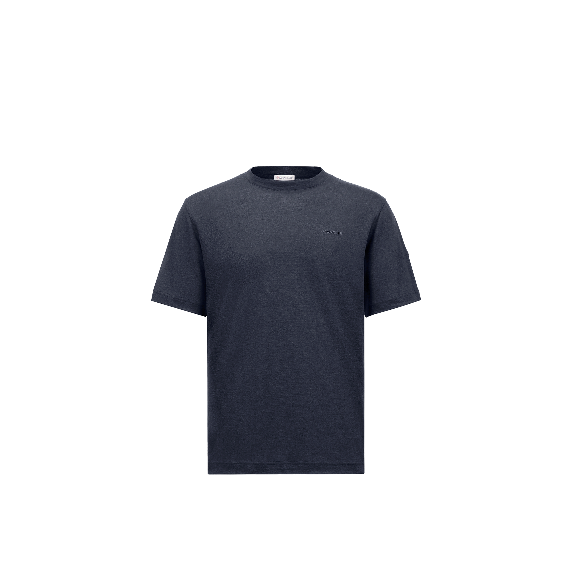 Moncler T-shirt En Lin À Logo In Bleu