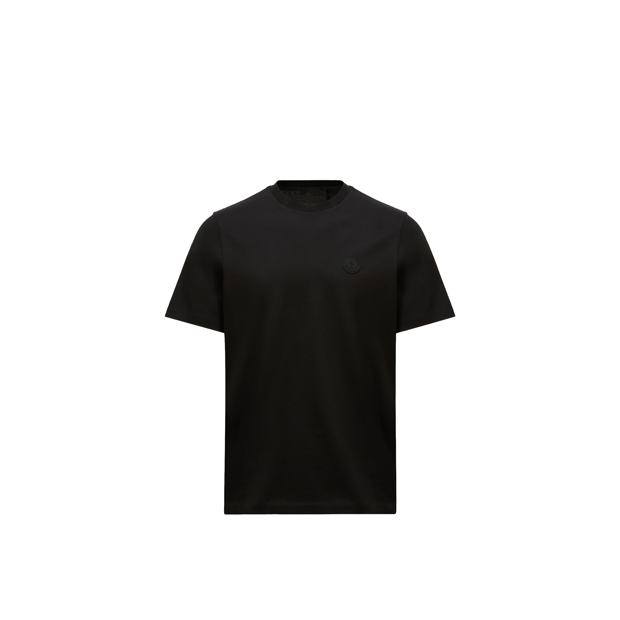 Moncler Soft Cotton Short Sleeve Crew Neck T-shirt In Black