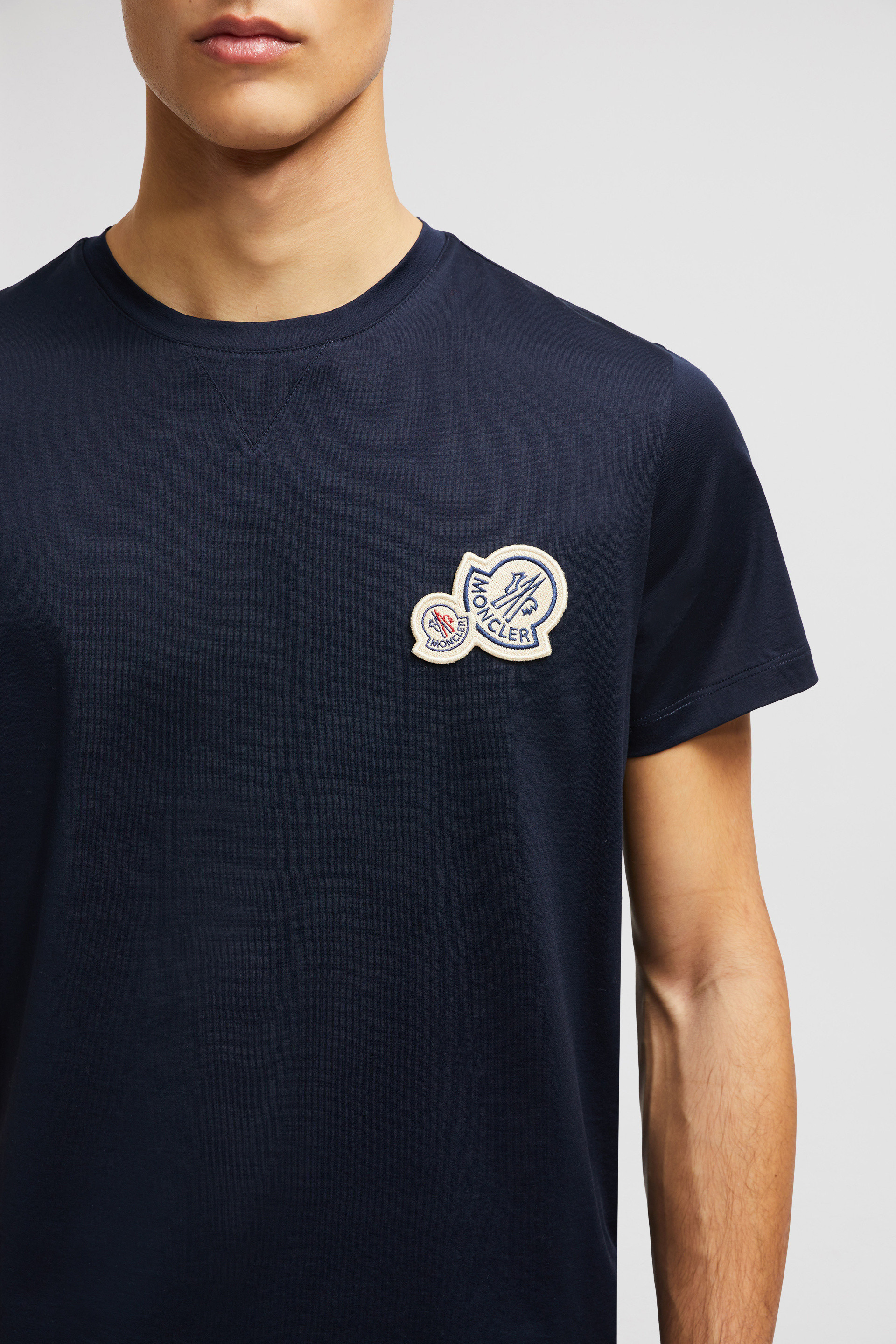 Sold Moncler Navy Logo Webbing Jersey T-Shirt