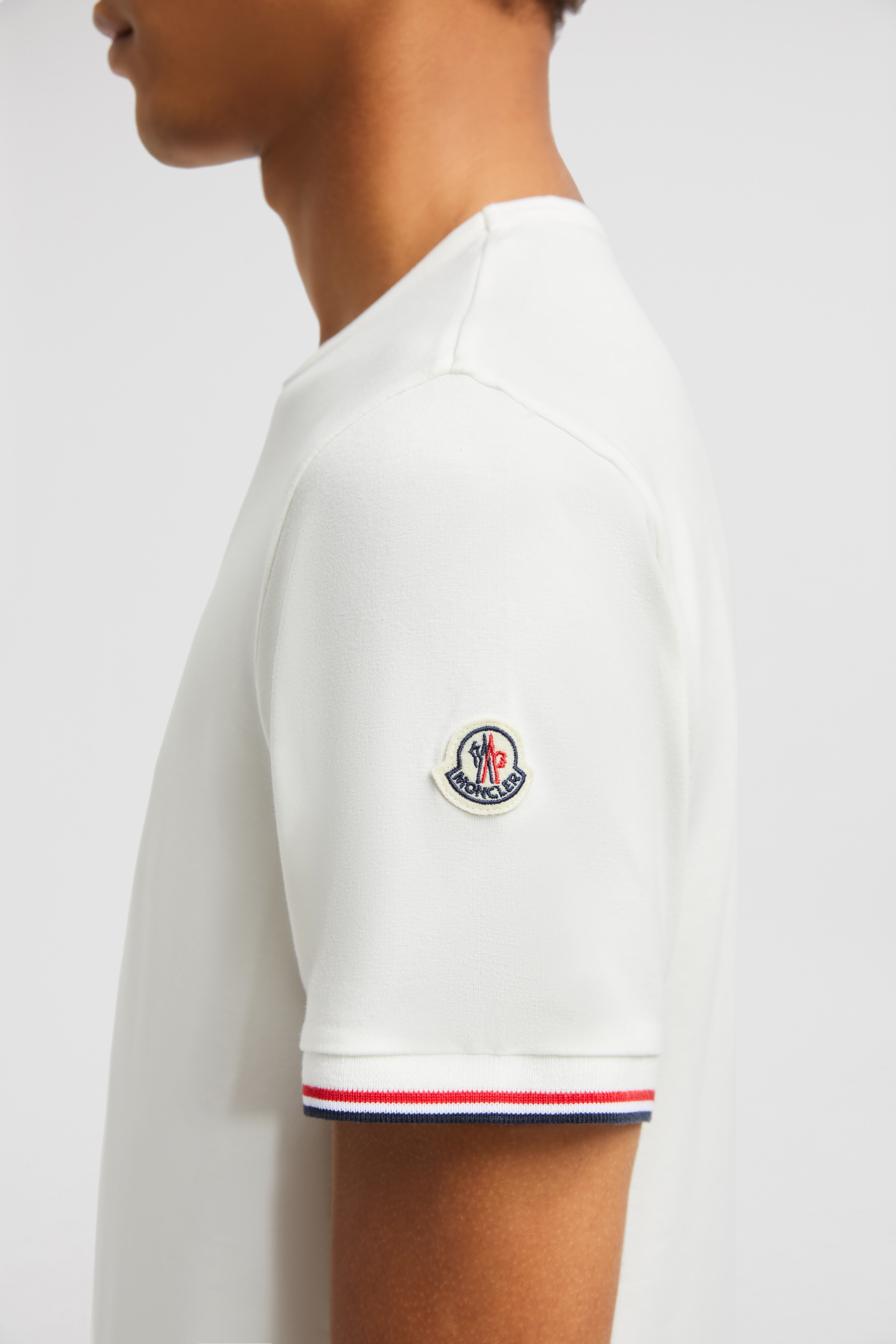 Plain white moncler t shirt online