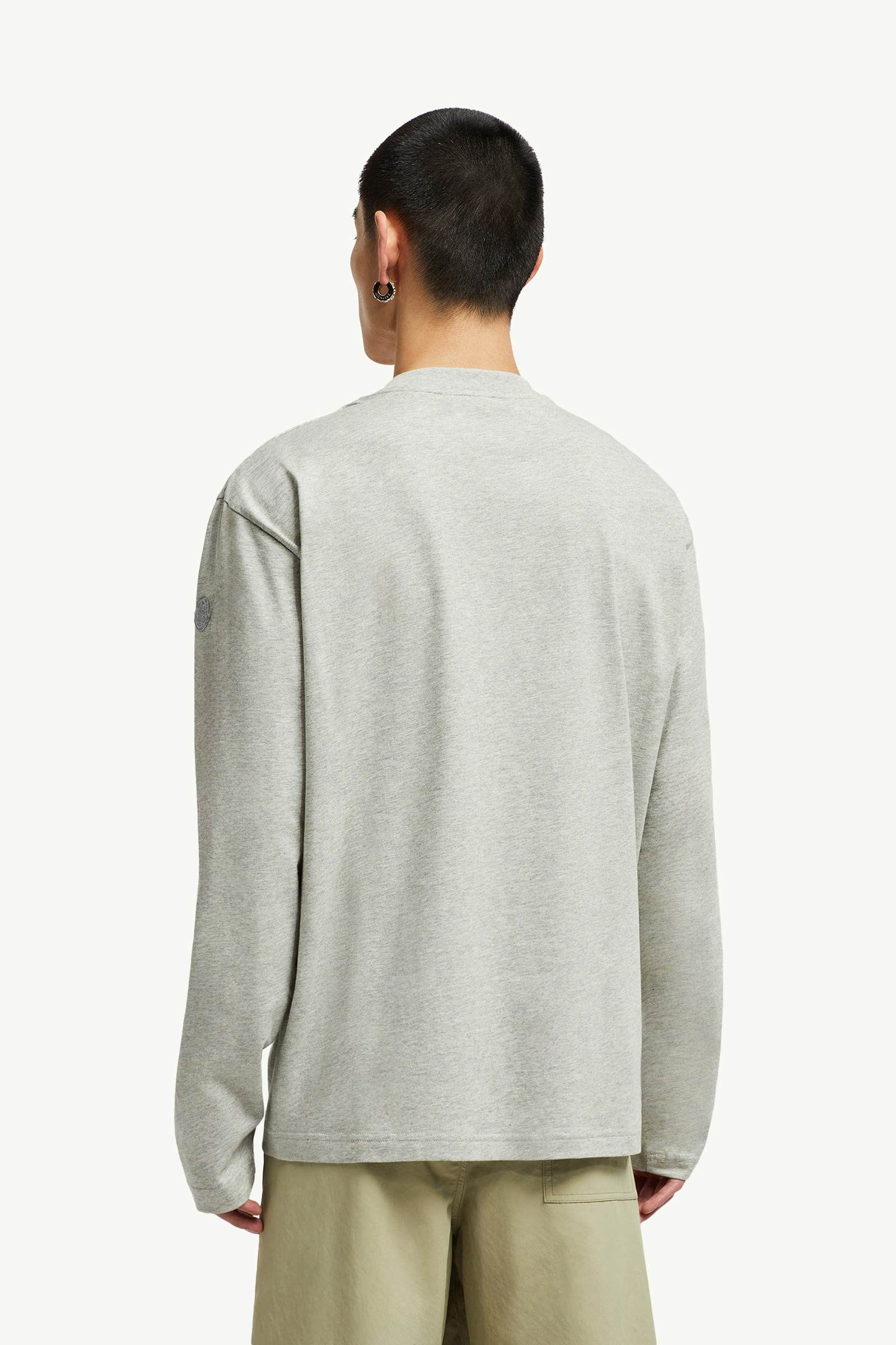 Light Gray Graffiti Logo Long Sleeve T-shirt - Polos & T