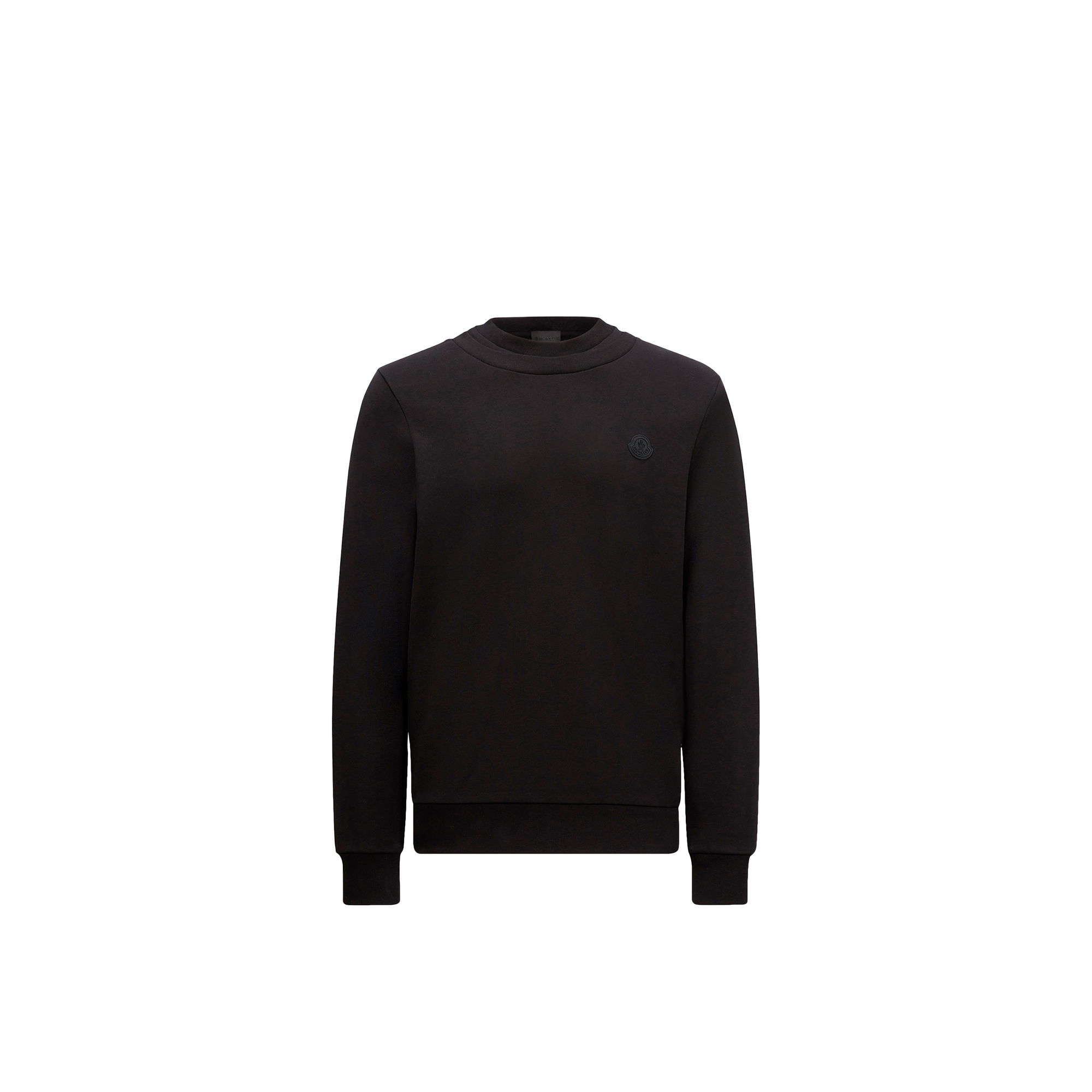 Moncler Sweat En Coton À Double Col In Black