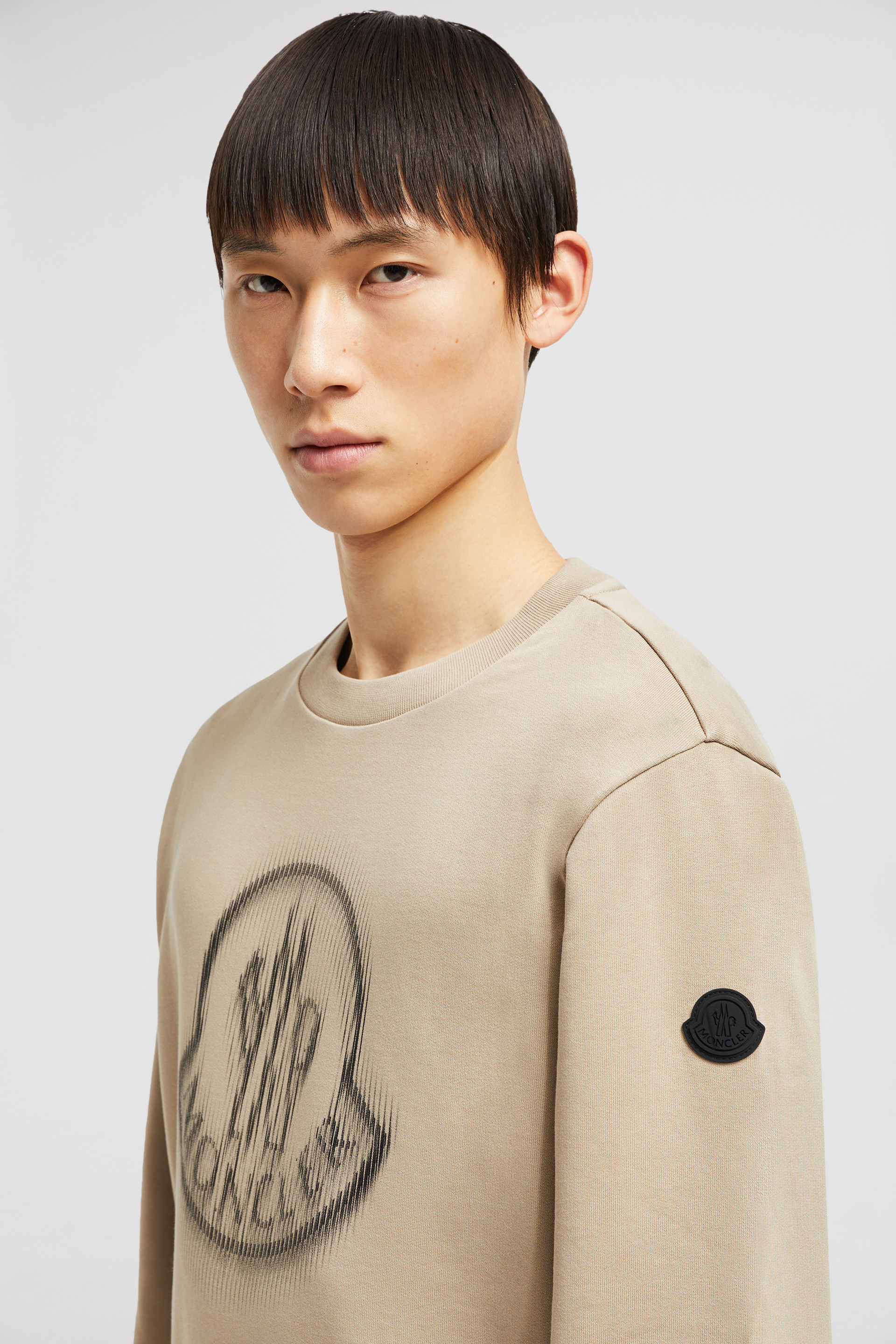 Moncler Blurred Logo Sweatshirt | Black | FARFETCH