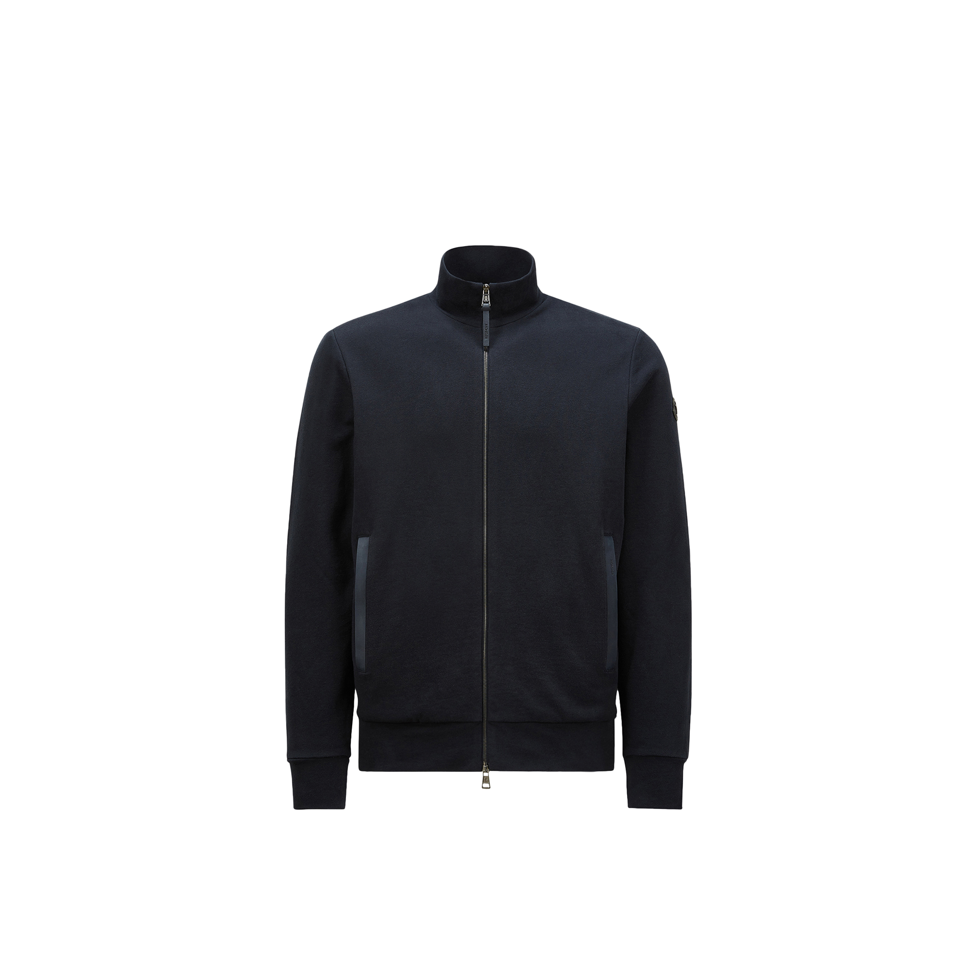 Moncler Sweat En Coton Et Cachemire À Bordure En Daim In Blue