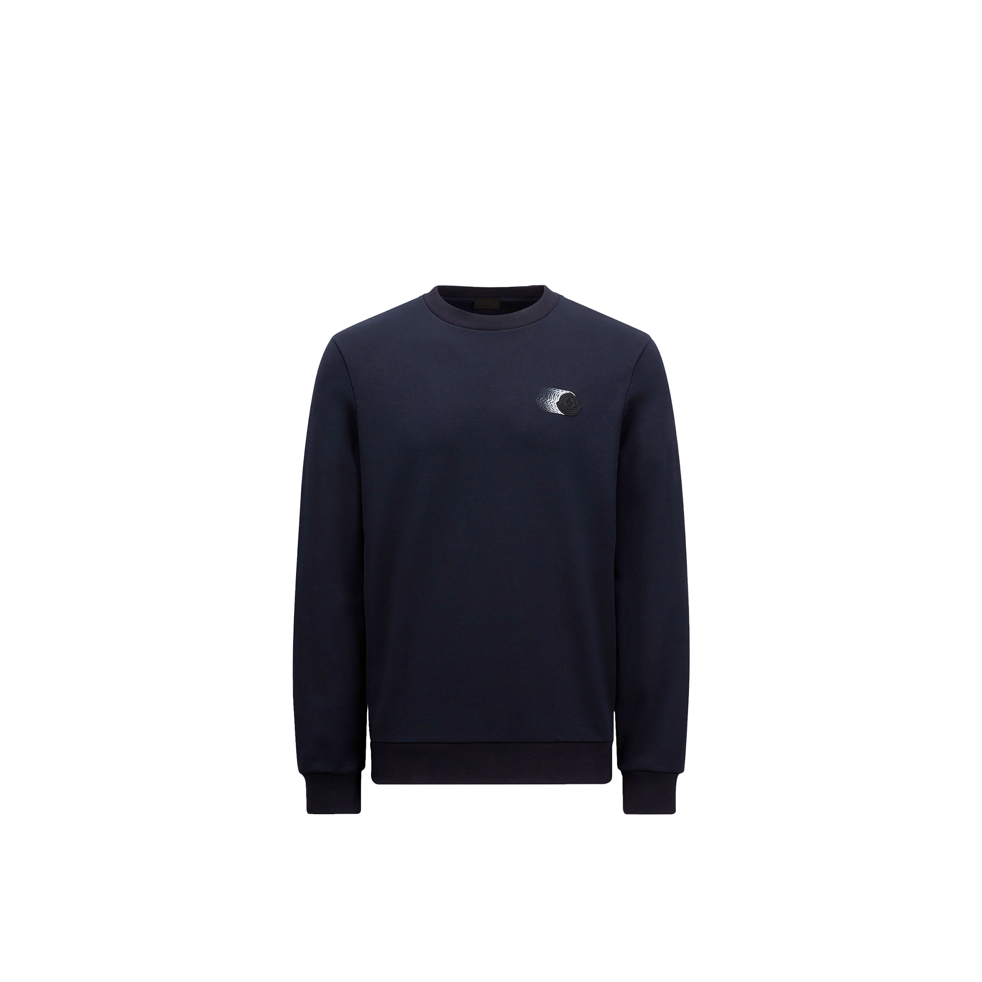 Moncler Faded Logo Cotton Sweatshirt In Blue