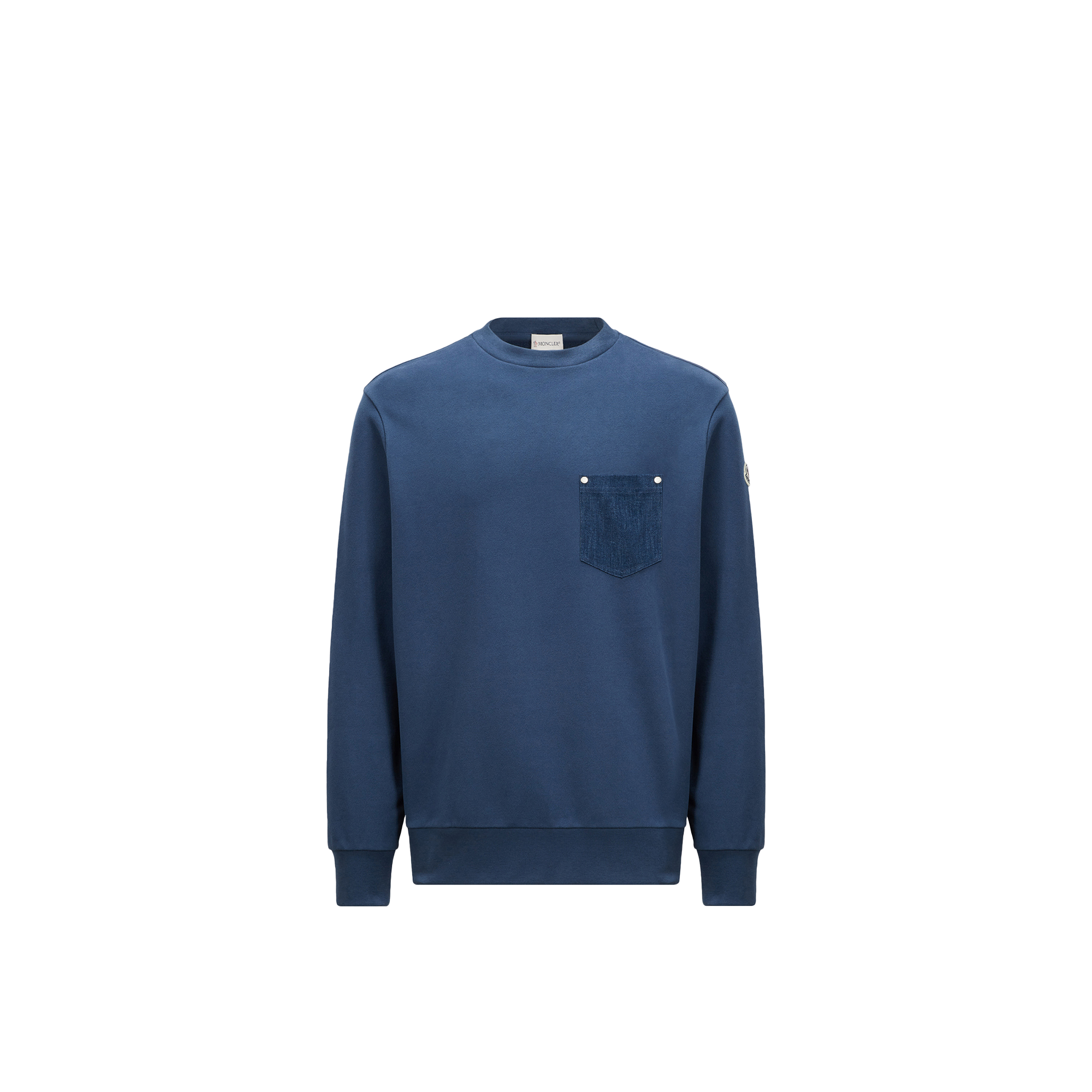 Moncler Sweat En Coton Et Denim In Blue