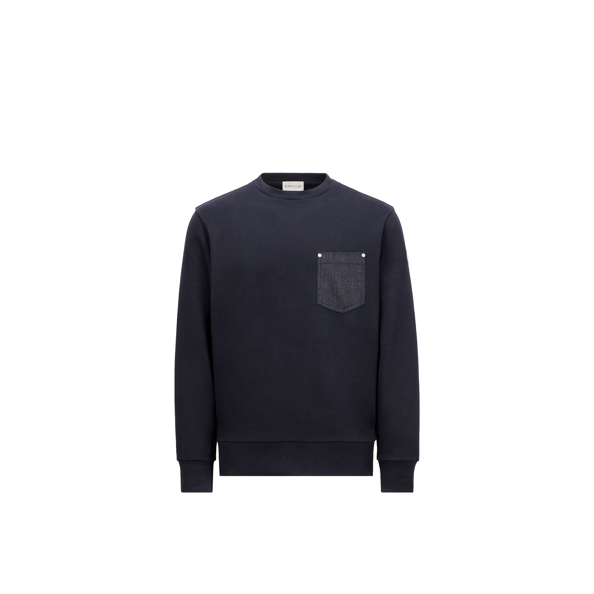 Moncler Sweat En Coton Et Denim In Blue