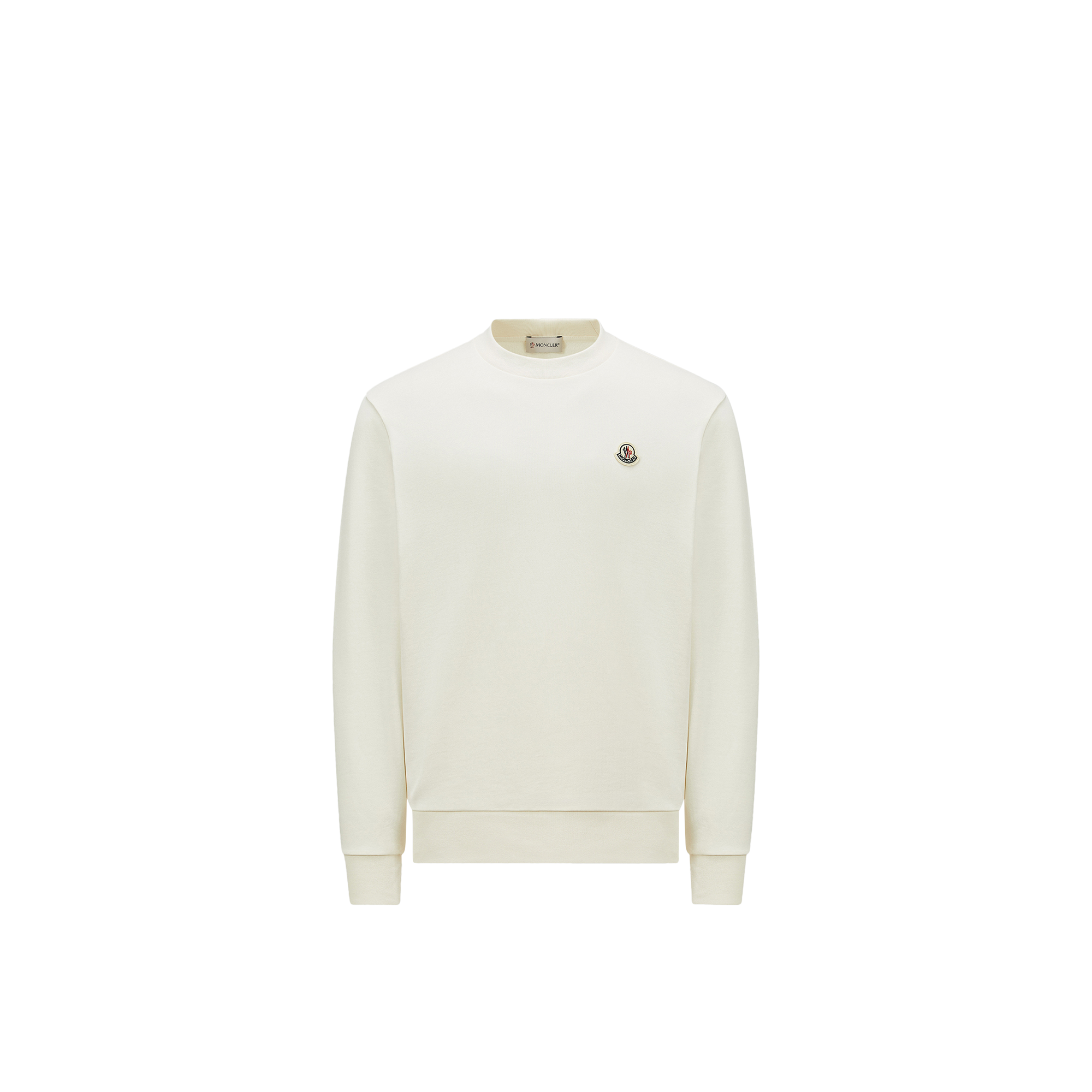 Moncler Logo Patch Crew-neck Jumper In White