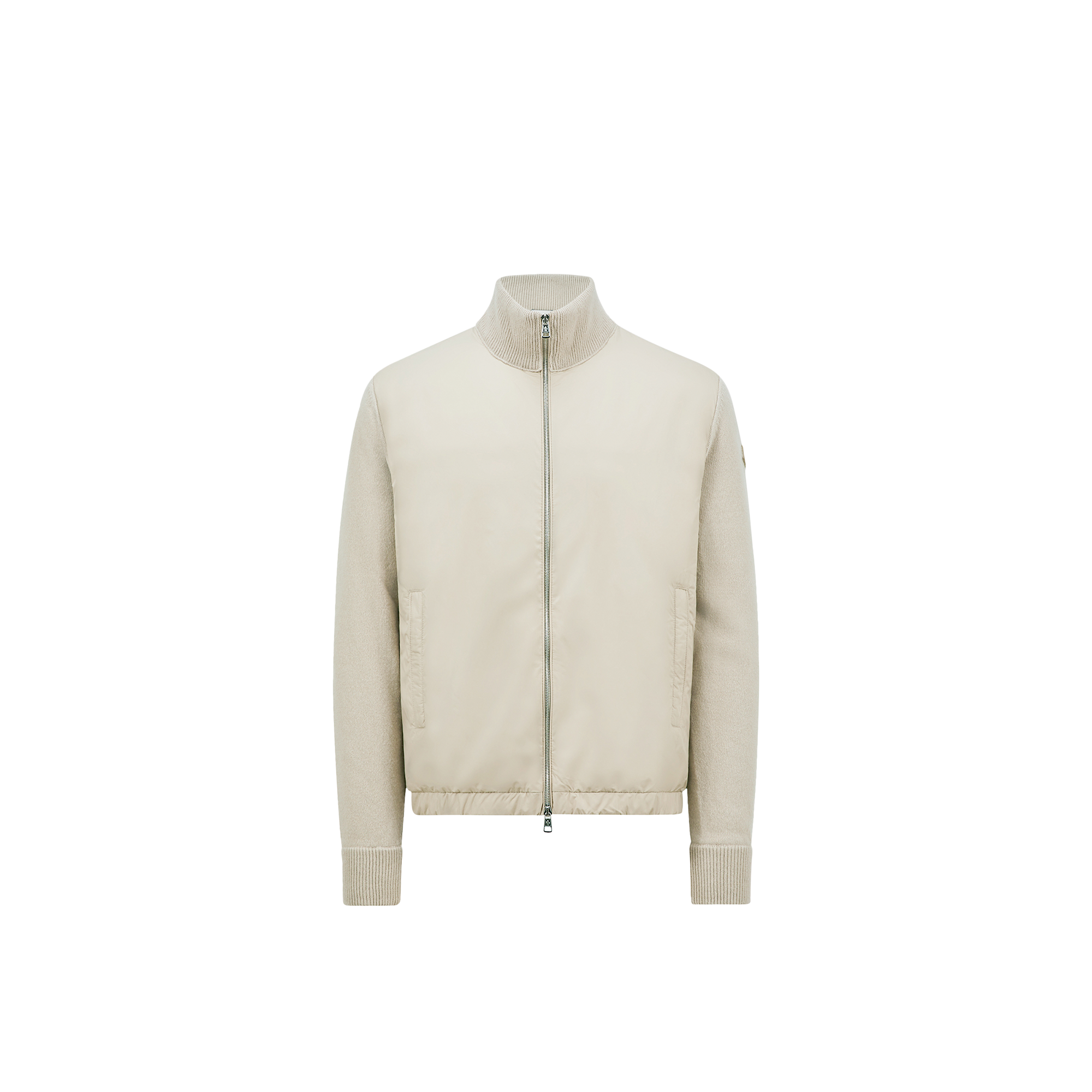 Moncler Padded Wool  Cashmere Zippered Cardigan In White
