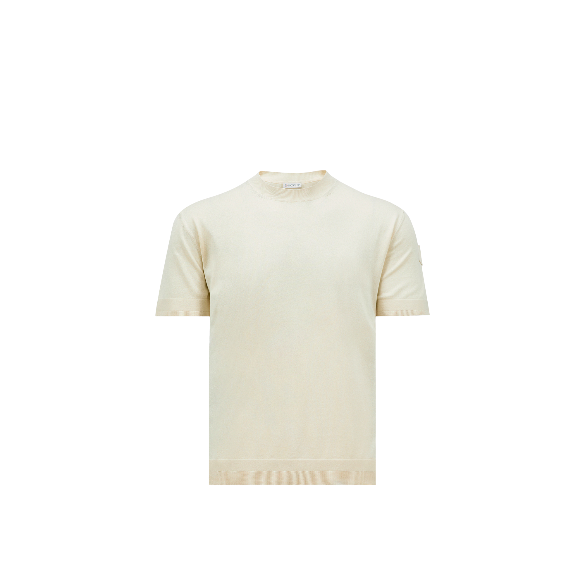 MONCLER COLLECTION Silk & Cotton Knit T-Shirt, Men, White, Size: M