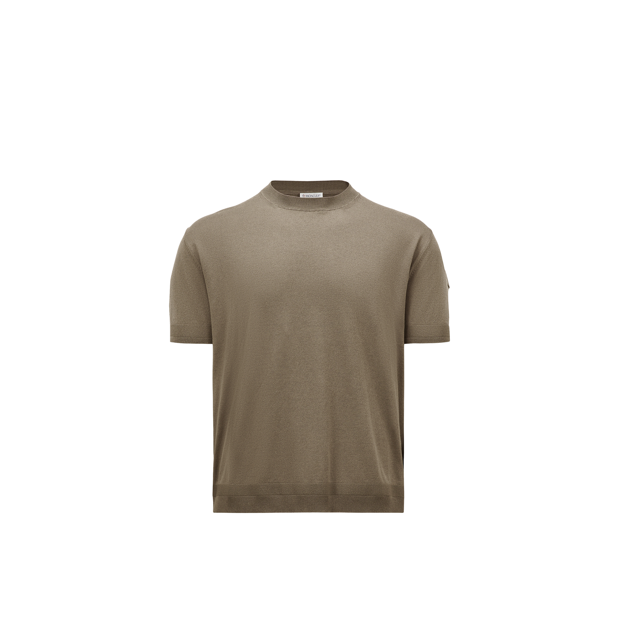 Moncler T-shirt En Maille De Soie Et Coton In Green