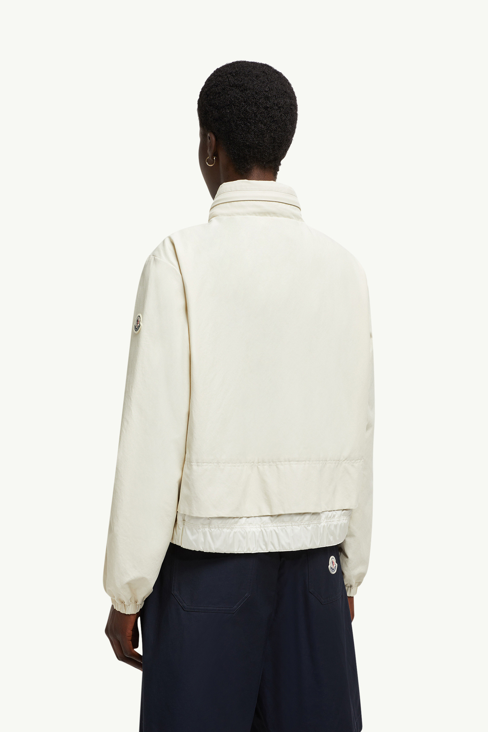 White Janze Hooded Twill Short Down Jacket - Short Down