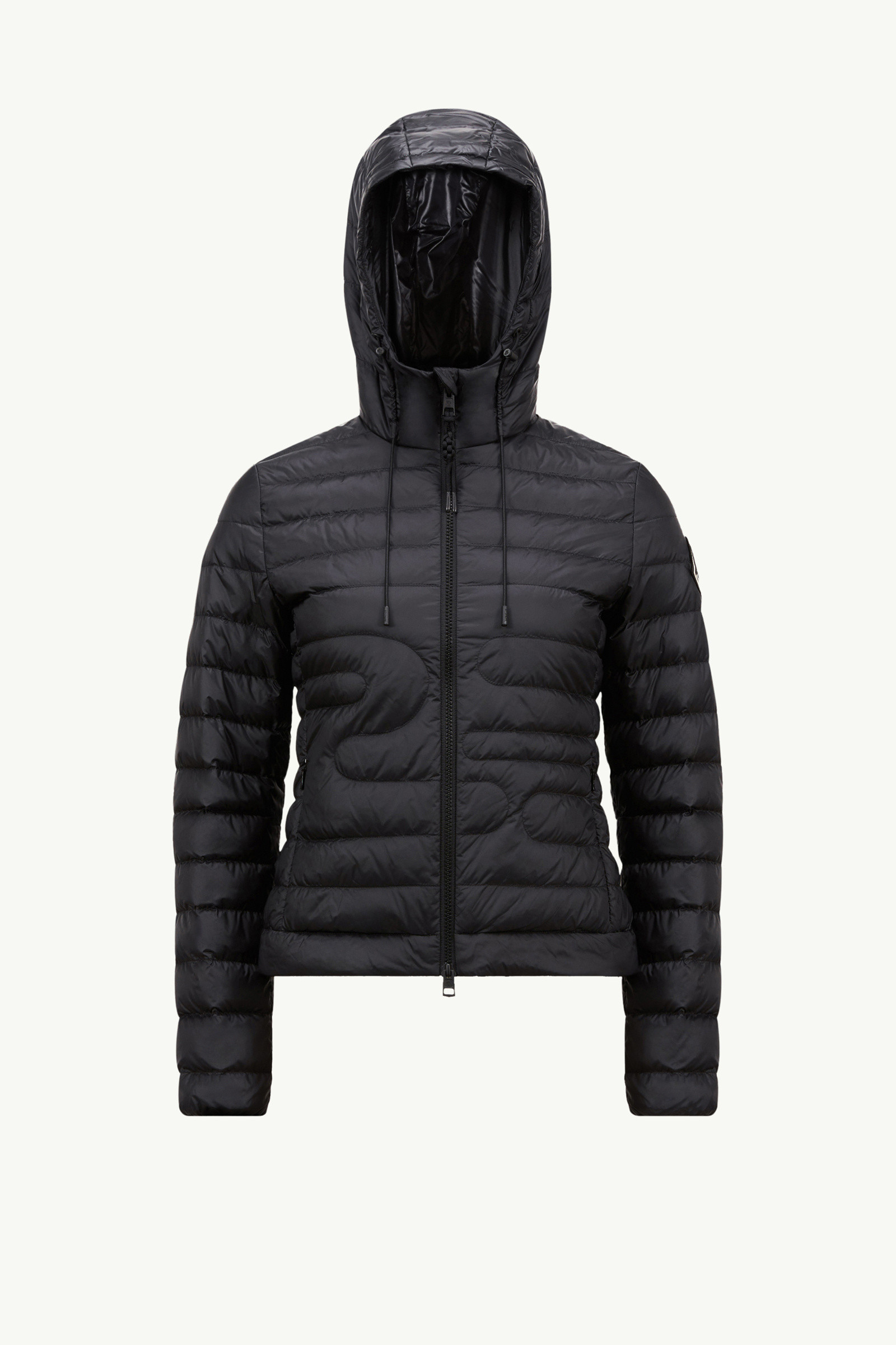 Xiaobai Hooded Snake-Quilted Short Down Jacket ★関税込★ White Ivory Xiaobai Hooded Snake-Quilted Short Down Jacket