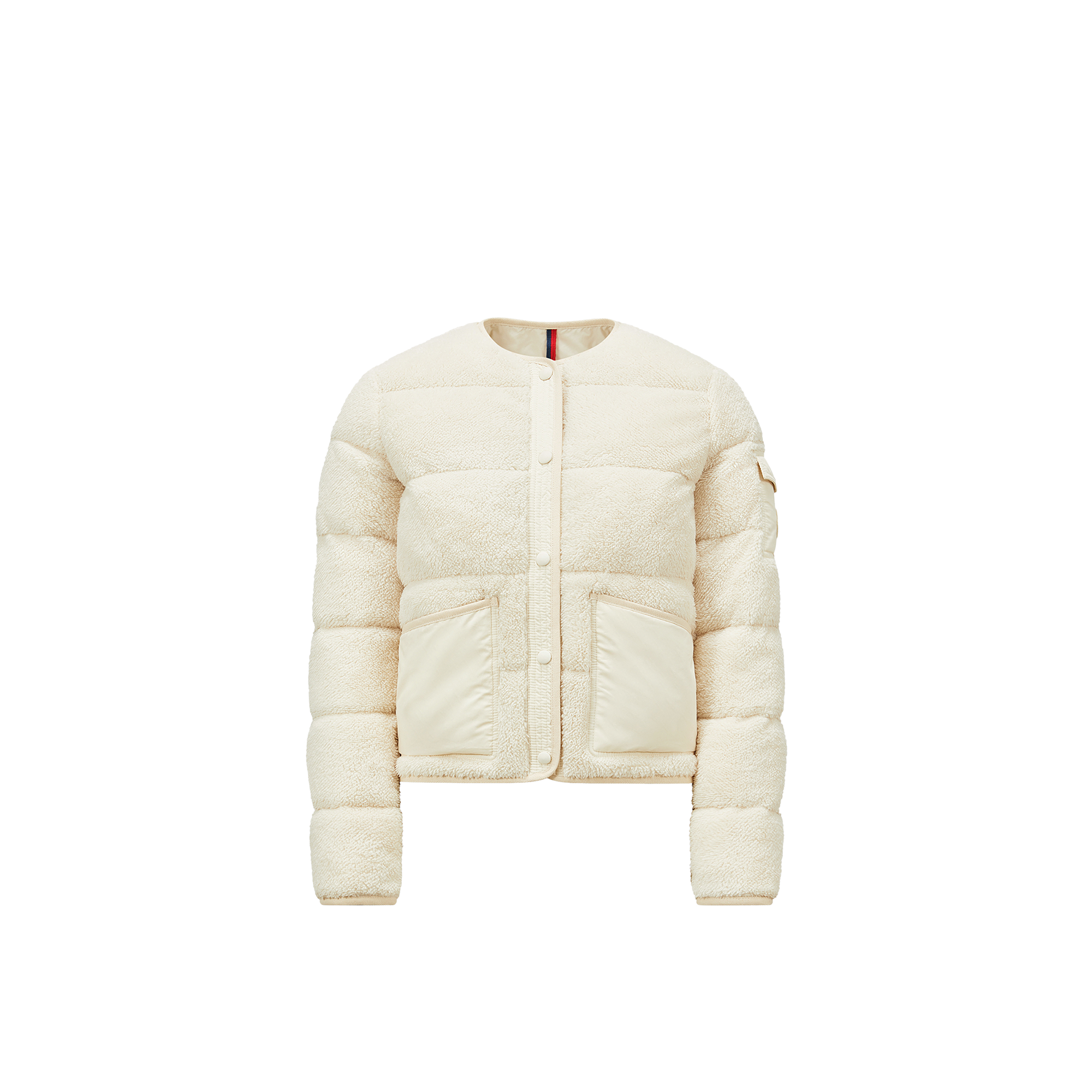 Moncler Doudoune Courte Floyrac En Teddy In Blanc