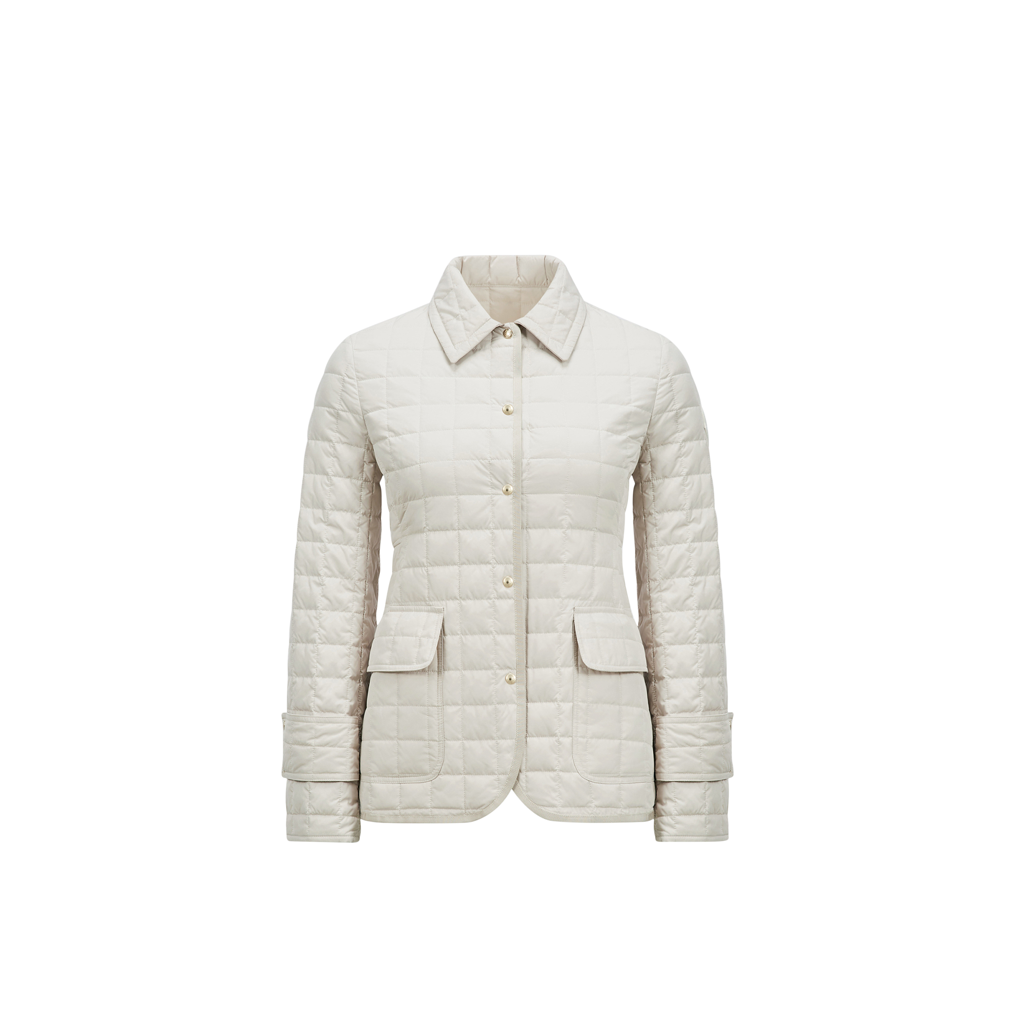 Moncler Epinal Square-quilted Down Shirt Jacket White In White