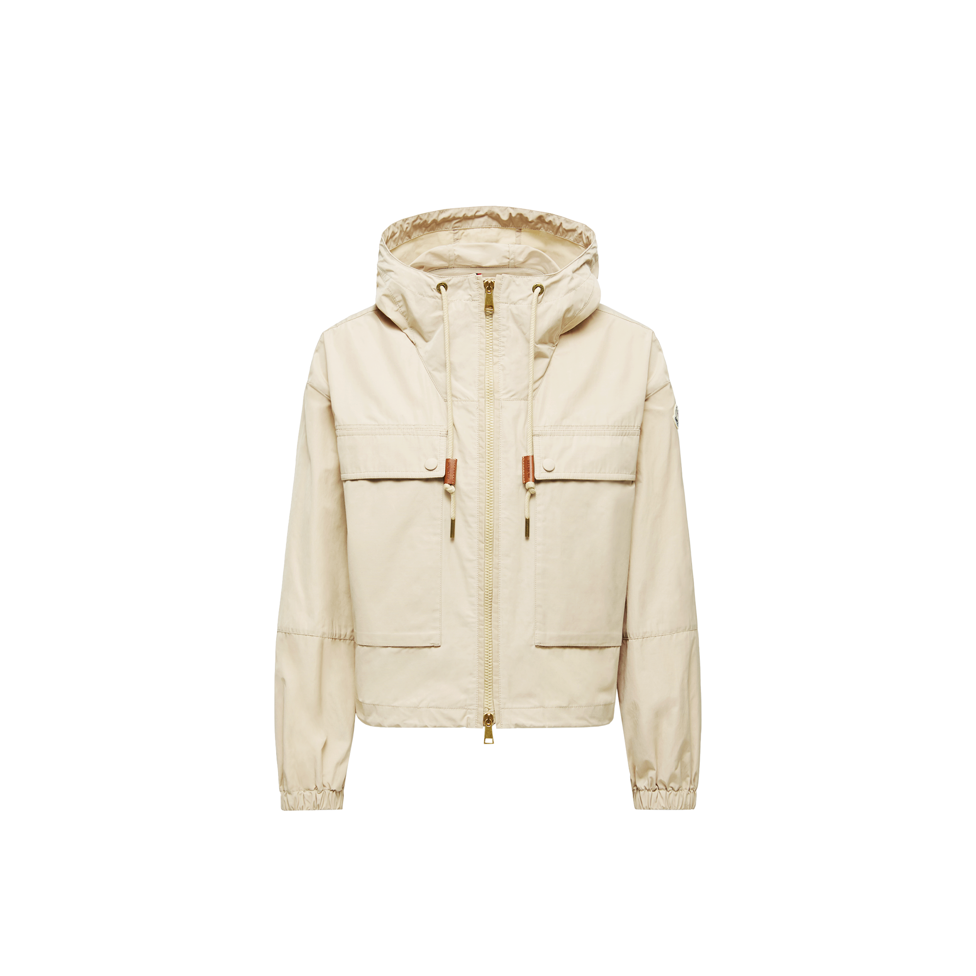Moncler Sauvan Parka Jacket In Beige